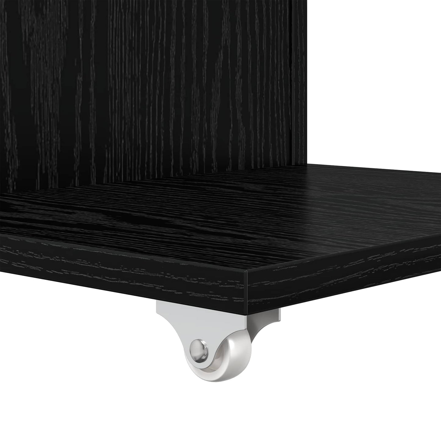 Sidetabell med hjul Svart Eik 40 x 35 x 60 cm Konstruert tre