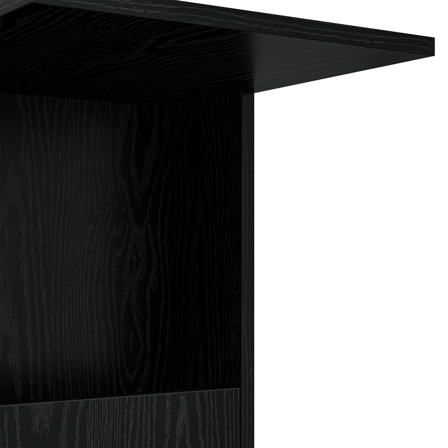 Sidetabell med hjul Svart Eik 40 x 35 x 60 cm Konstruert tre