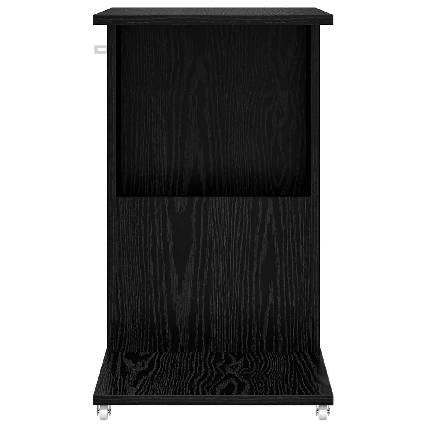 Sidetabell med hjul Svart Eik 40 x 35 x 60 cm Konstruert tre