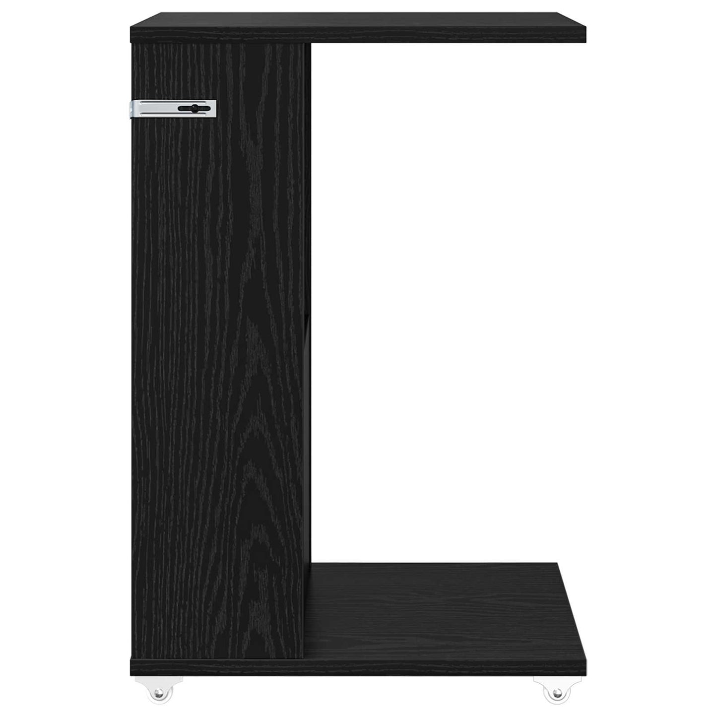 Sidetabell med hjul Svart Eik 40 x 35 x 60 cm Konstruert tre