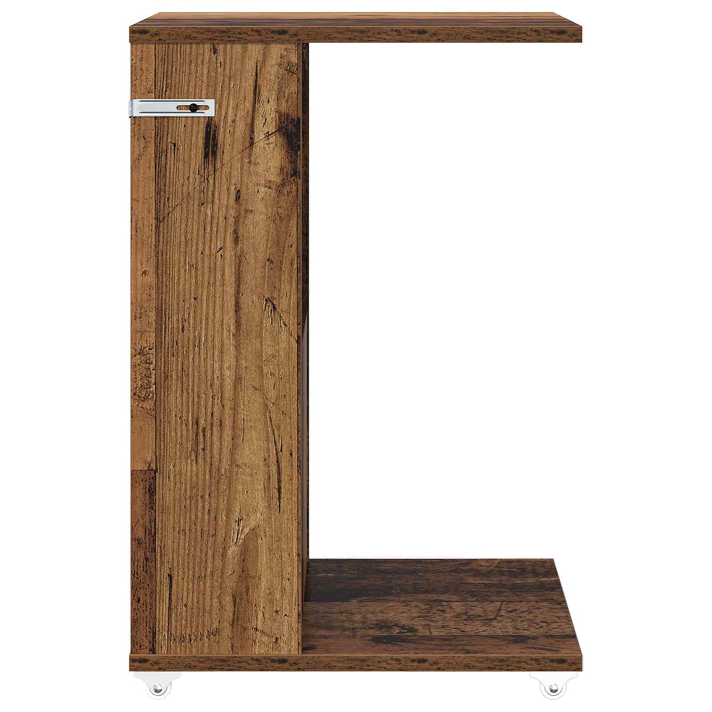 Sidetabell med hjul Gammelt tre 40 x 35 x 60 cm Konstruert tre
