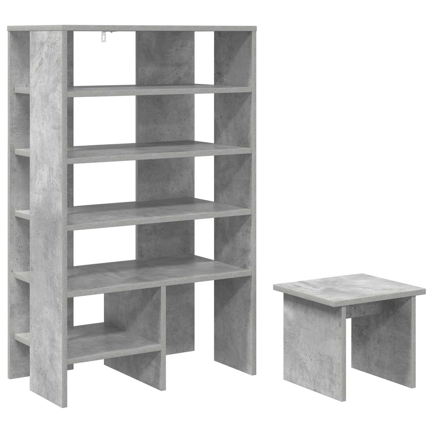 Sko Skap med hylle med lagring 2 pcs Betonggrå Konstruert tre