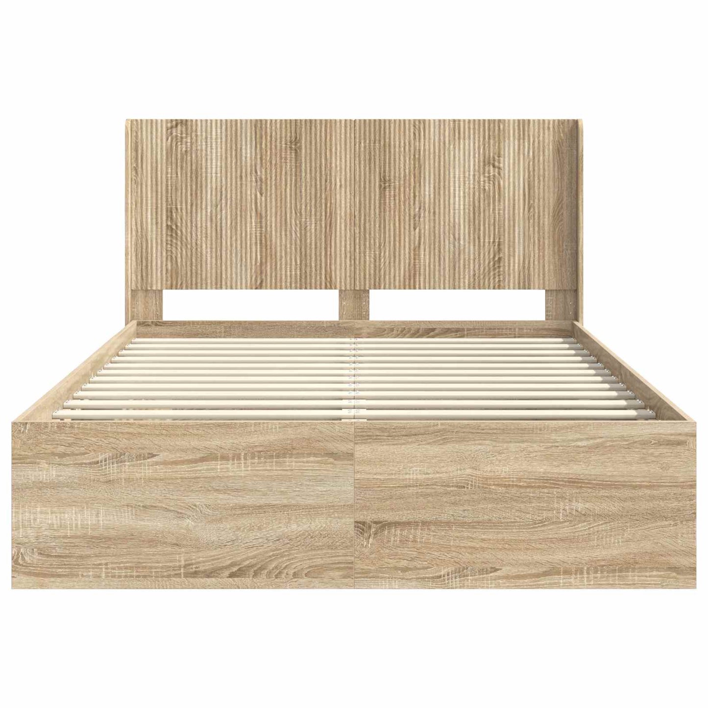 Sengramme med oppbevaring og hodegavl Sonoma eik 150 x 200 cm