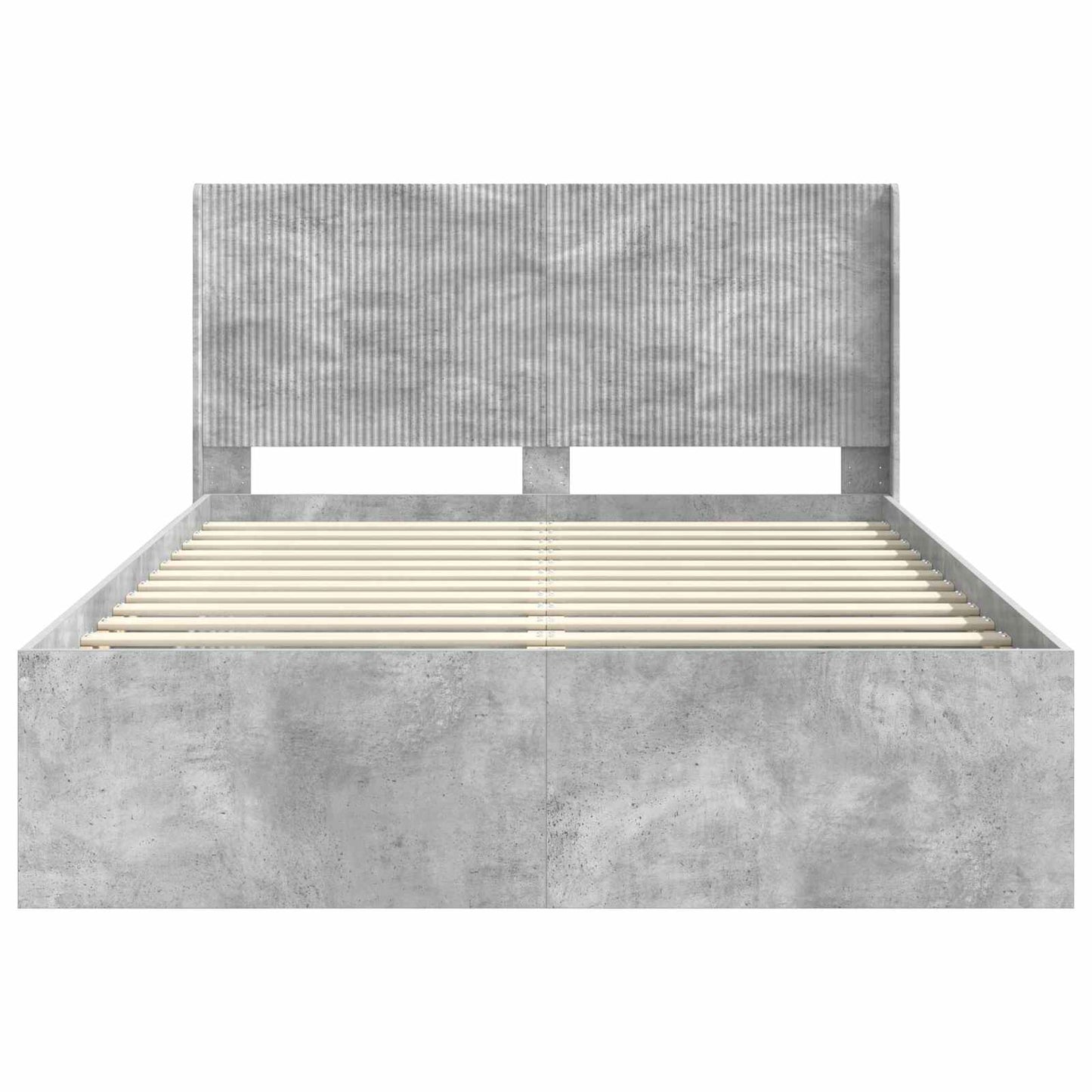 Sengramme med oppbevaring og hodegavl Betonggrå 120 x 200 cm