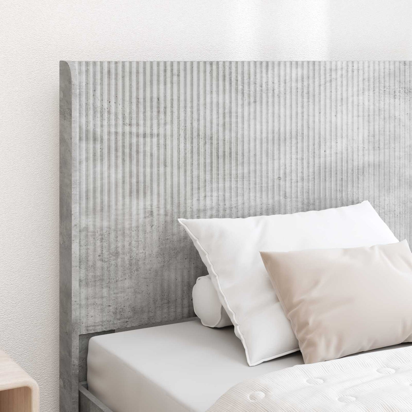 Sengramme med oppbevaring og hodegavl Betonggrå 75 x 190 cm