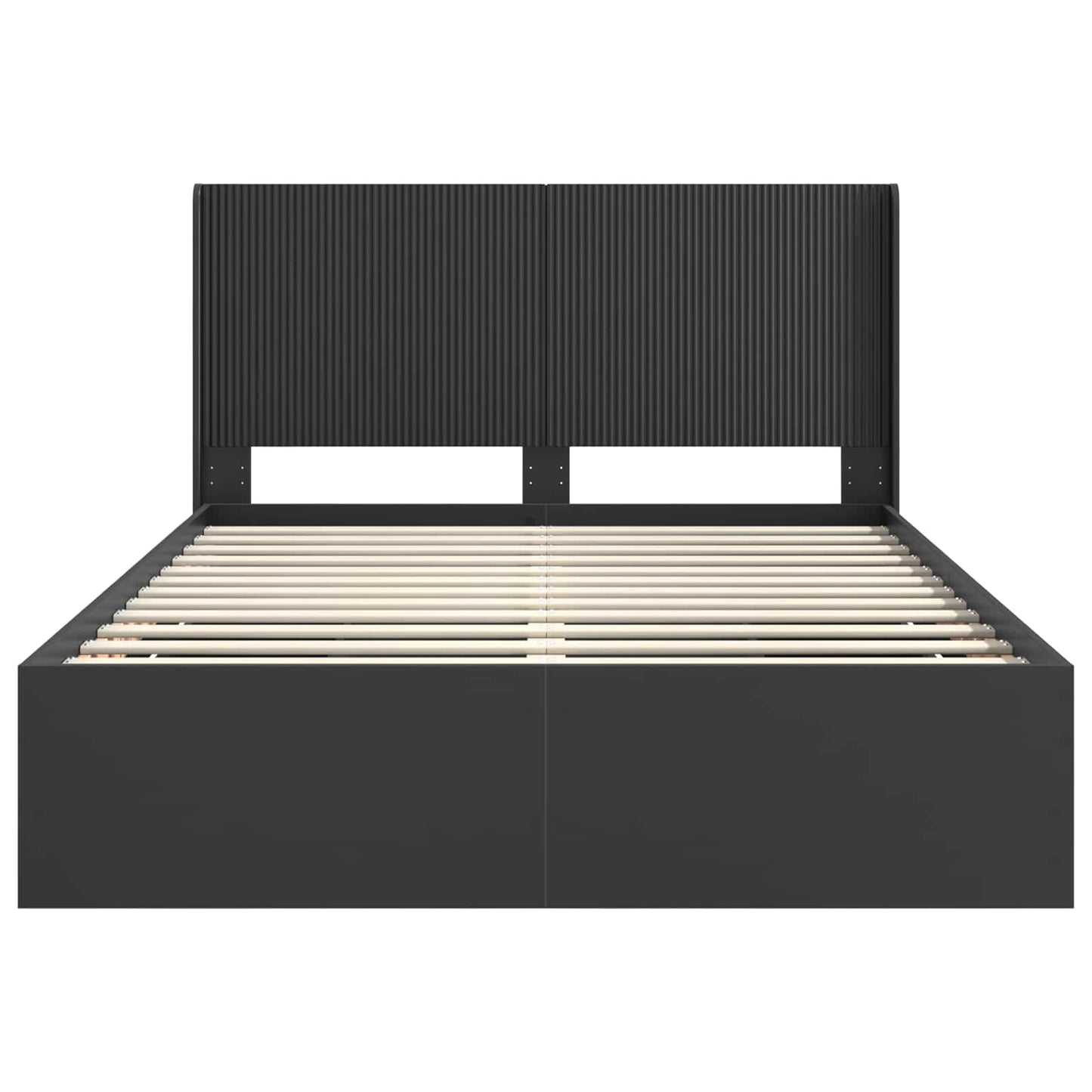 Sengramme med oppbevaring og hodegavl Svart 120 x 190 cm