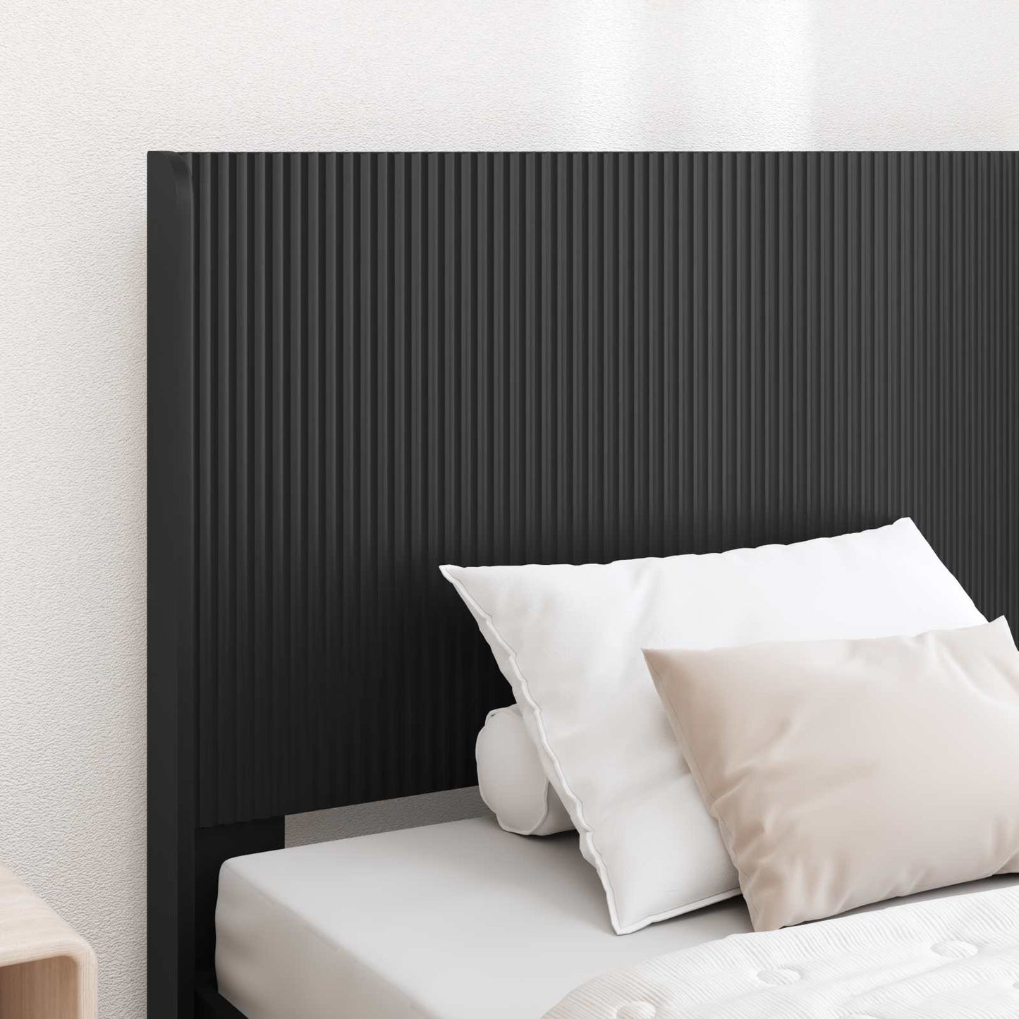 Sengramme med oppbevaring og hodegavl Svart 100 x 200 cm