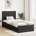 Sengramme med oppbevaring og hodegavl Svart 75 x 190 cm