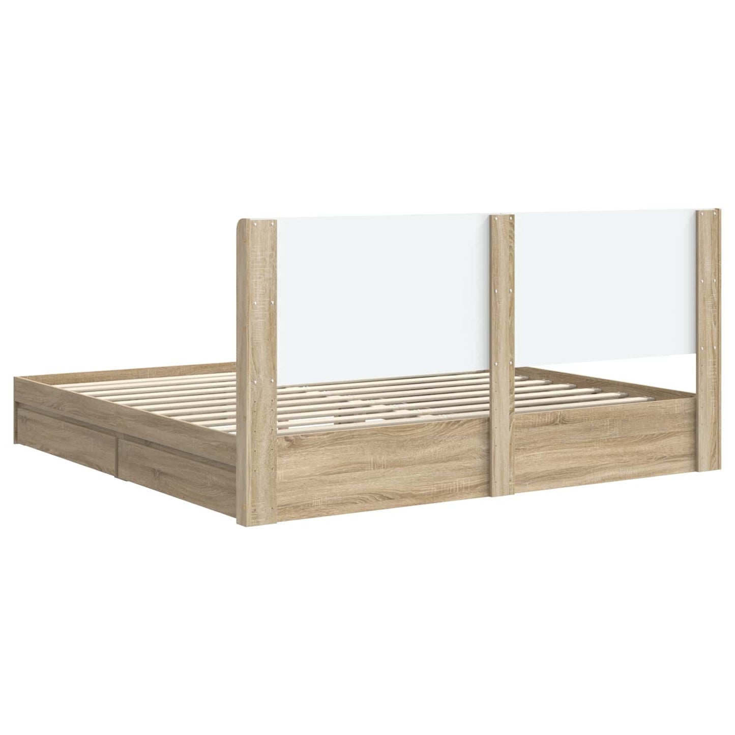 Sengramme med oppbevaring og hodegavl Sonoma eik 180 x 200 cm