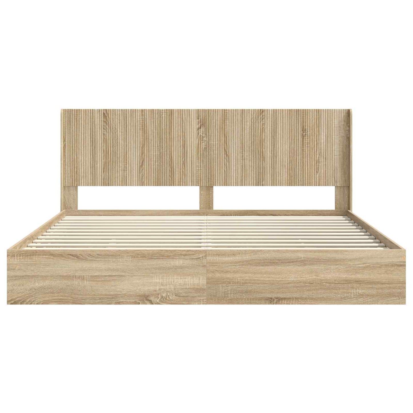 Sengramme med oppbevaring og hodegavl Sonoma eik 180 x 200 cm