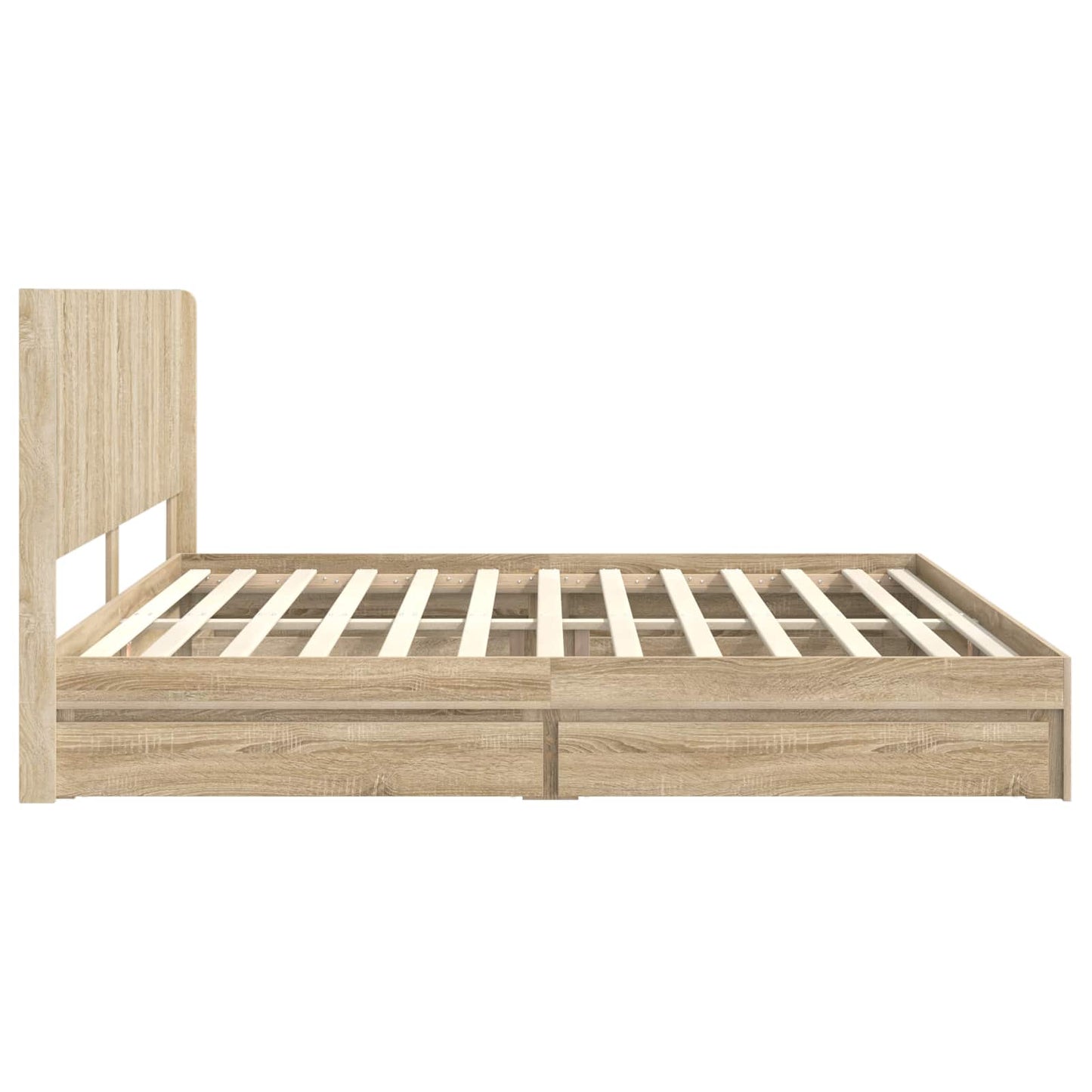 Sengramme med oppbevaring og hodegavl Sonoma eik 180 x 200 cm