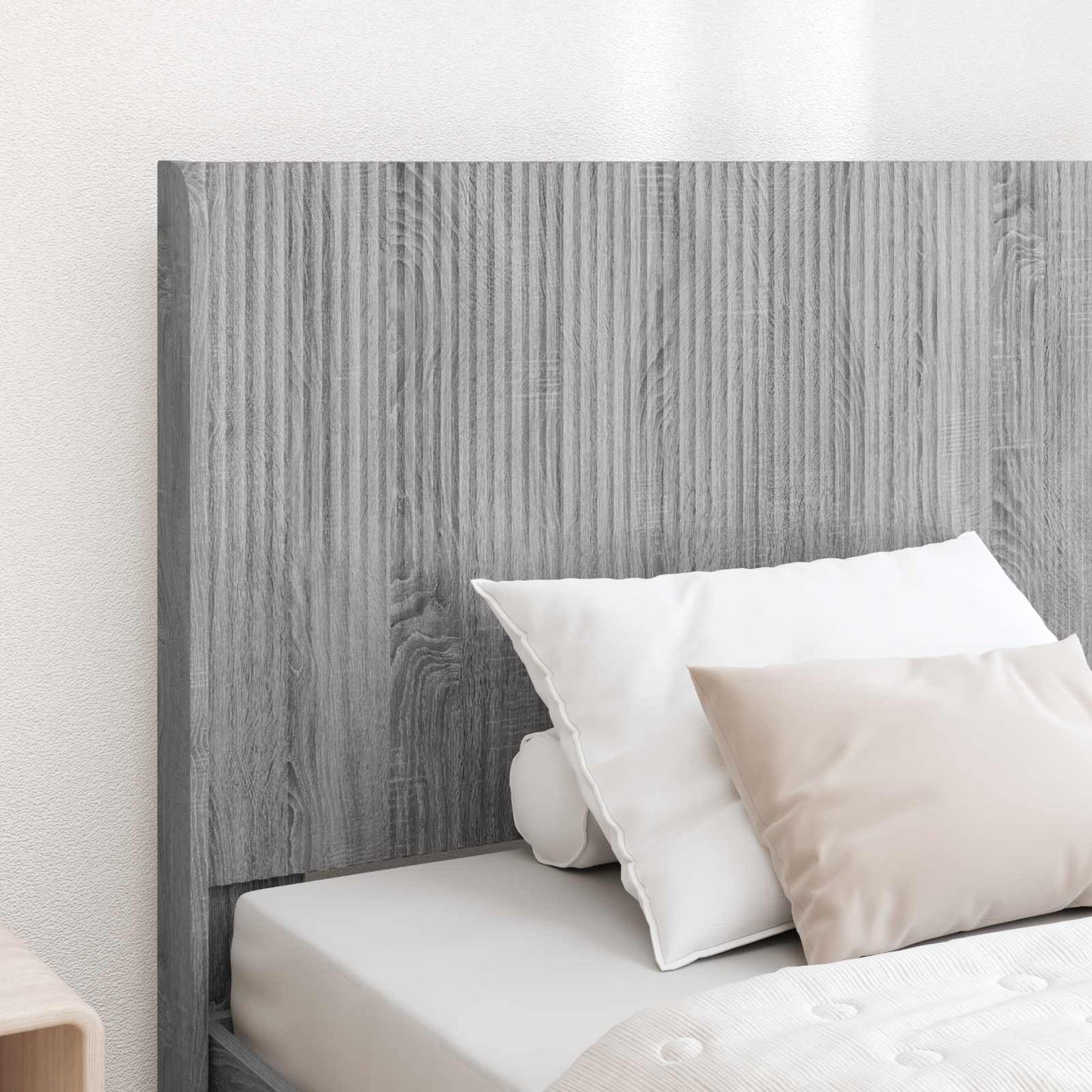 Sengramme med oppbevaring og hodegavl Grå Sonoma 100 x 200 cm
