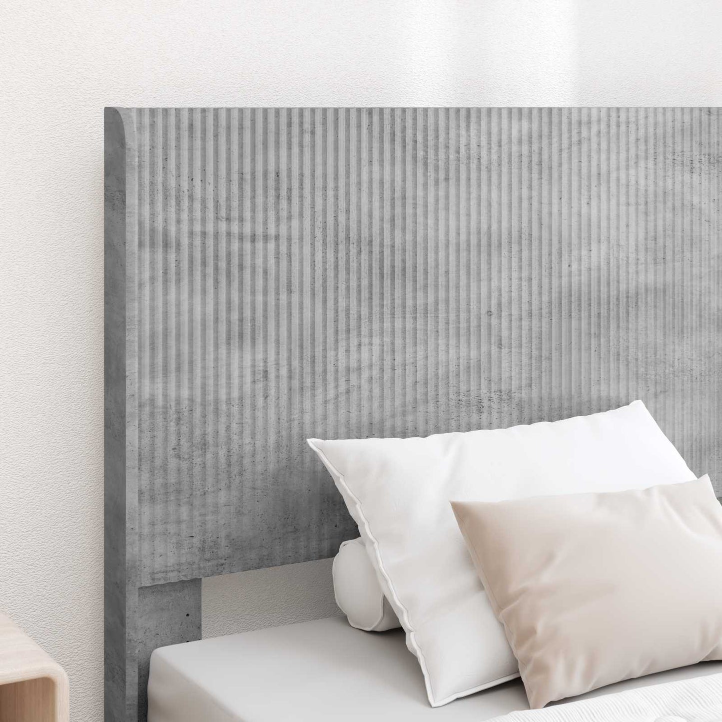 Sengramme med oppbevaring og hodegavl Betonggrå 90 x 190 cm