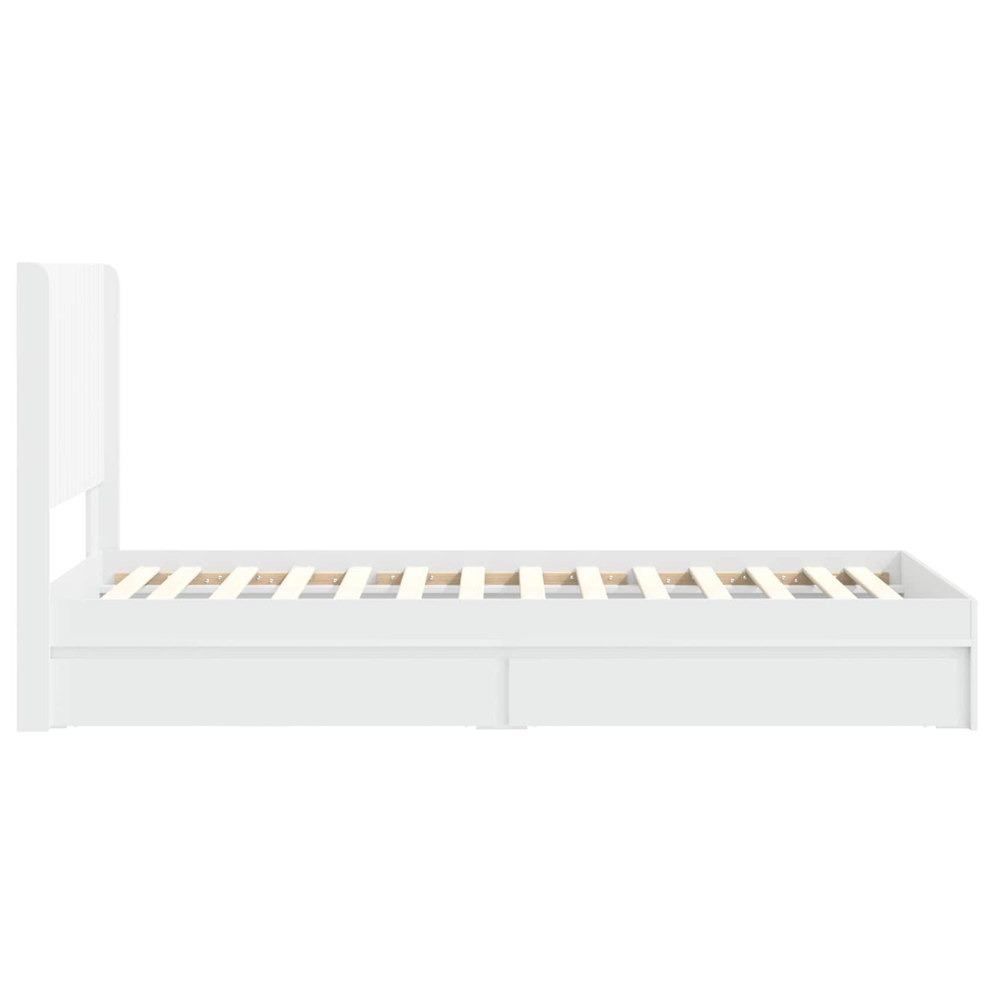 Sengramme med oppbevaring og hodegavl Hvit 75 x 190 cm