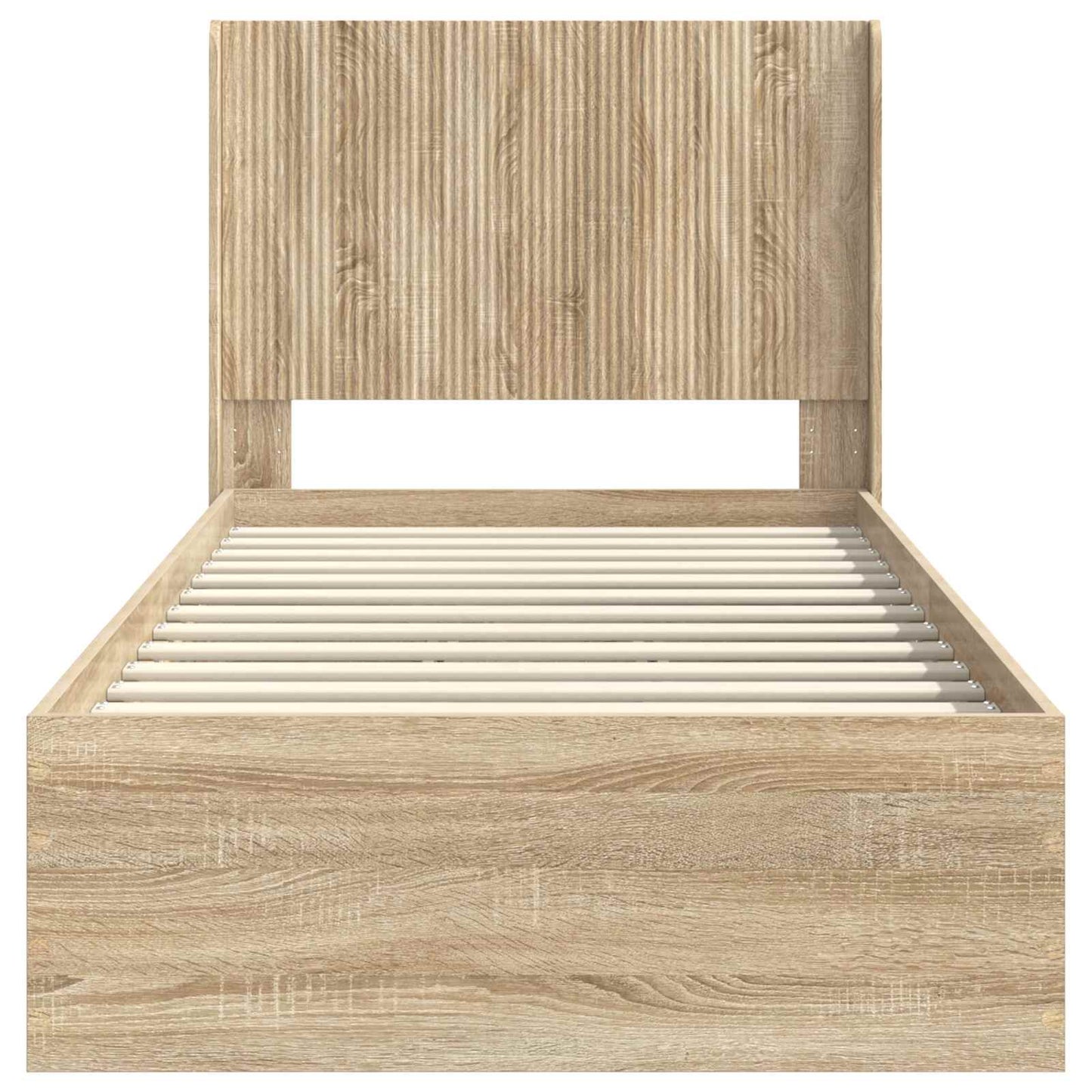 Sengramme med oppbevaring og hodegavl Sonoma eik 75 x 190 cm