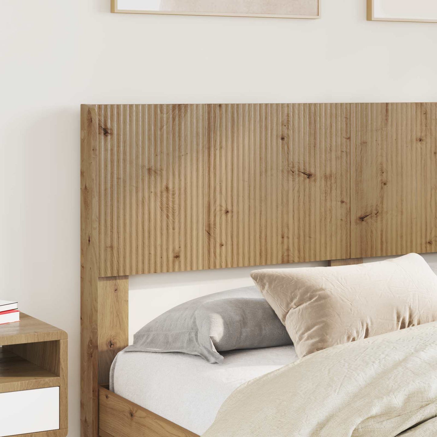 Sengramme med oppbevaring og hodegavl Artisan eik 120 x 190 cm