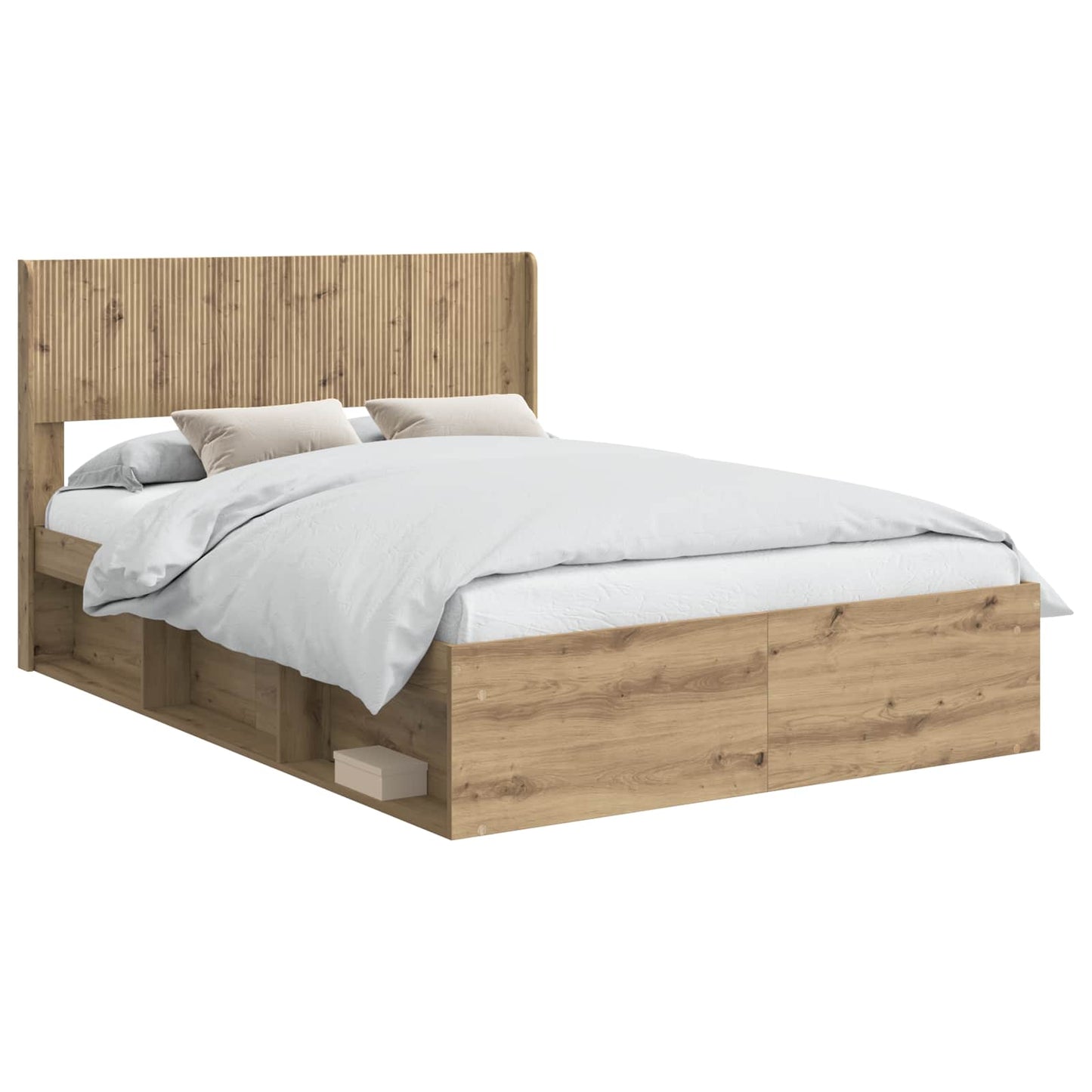 Sengramme med oppbevaring og hodegavl Artisan eik 120 x 190 cm
