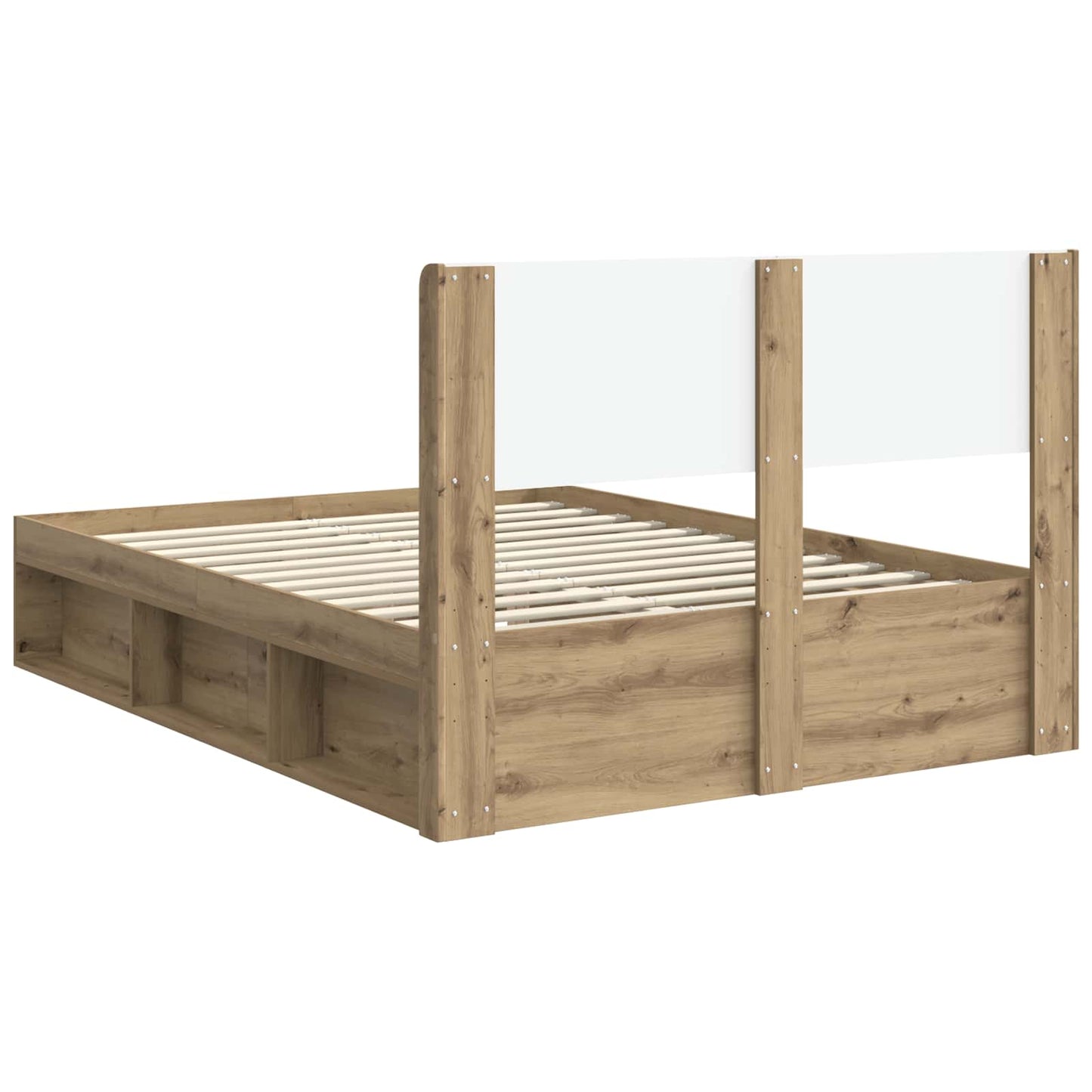 Sengramme med oppbevaring og hodegavl Artisan eik 120 x 190 cm