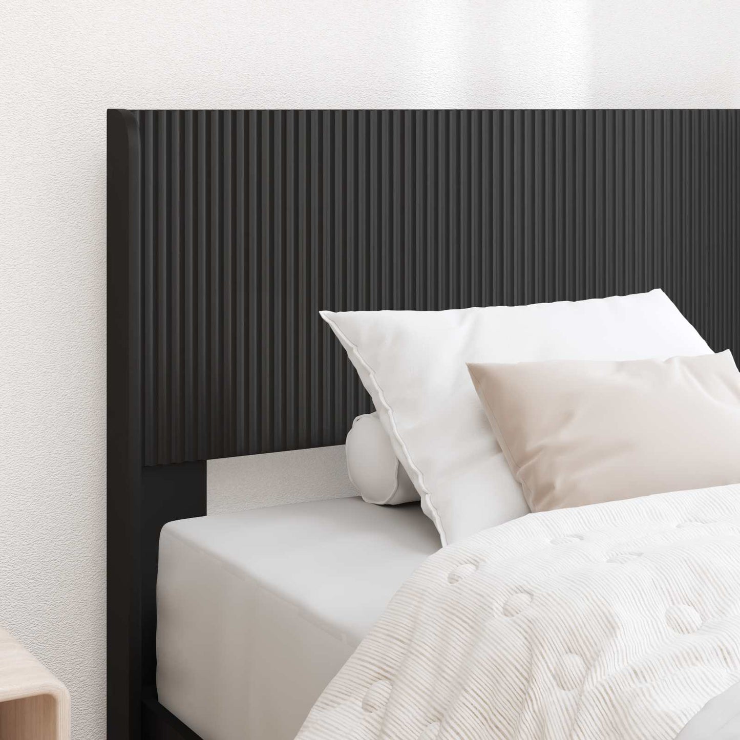 Sengramme med oppbevaring og hodegavl Svart 90 x 190 cm