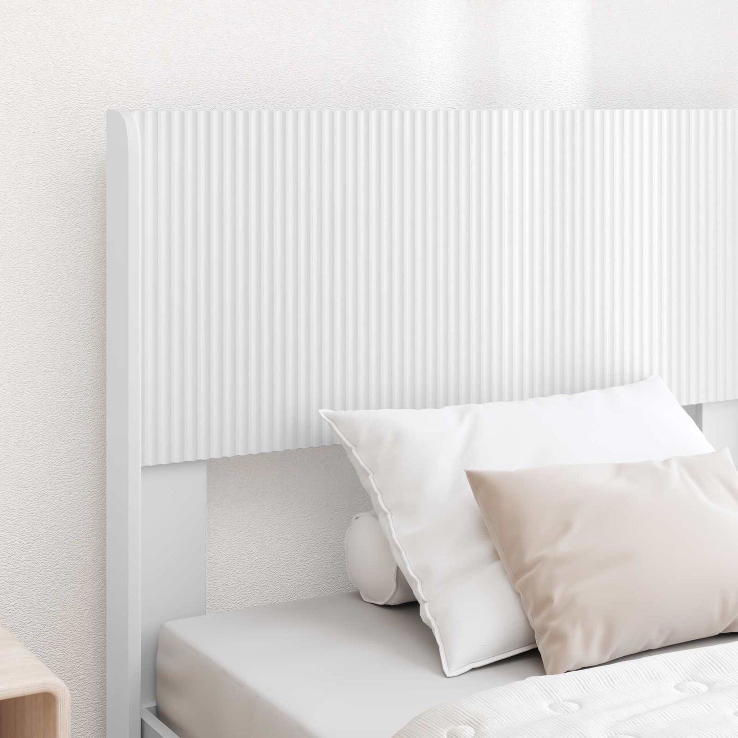 Sengramme med oppbevaring og hodegavl Hvit 75 x 190 cm