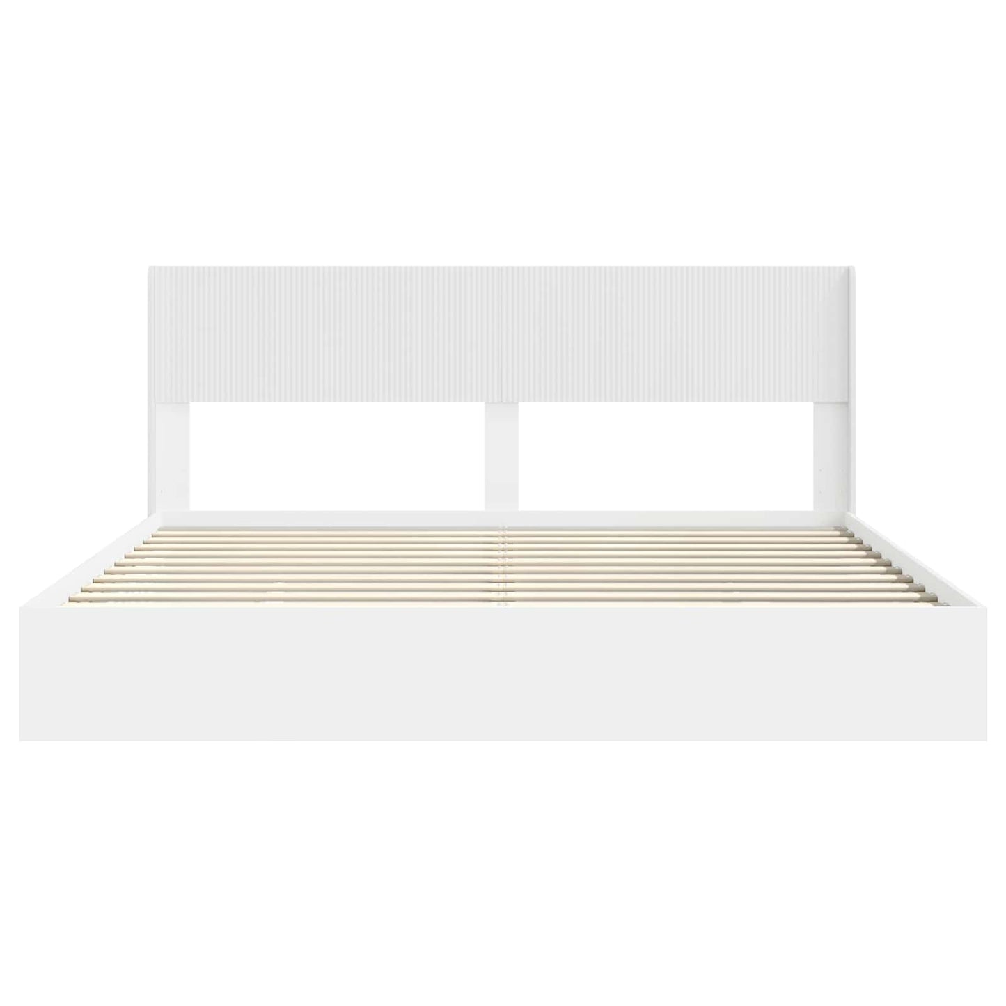 Sengramme med oppbevaring og hodegavl Hvit 180 x 200 cm
