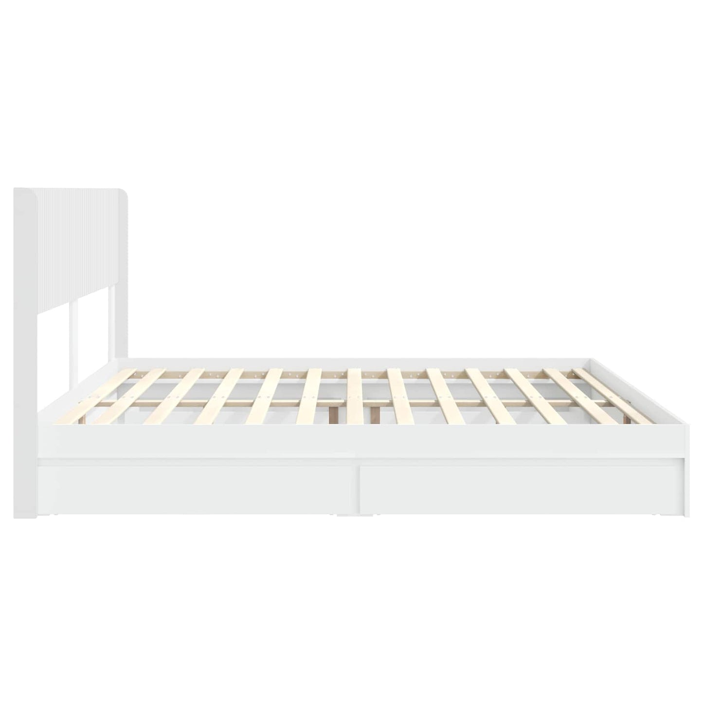 Sengramme med oppbevaring og hodegavl Hvit 180 x 200 cm
