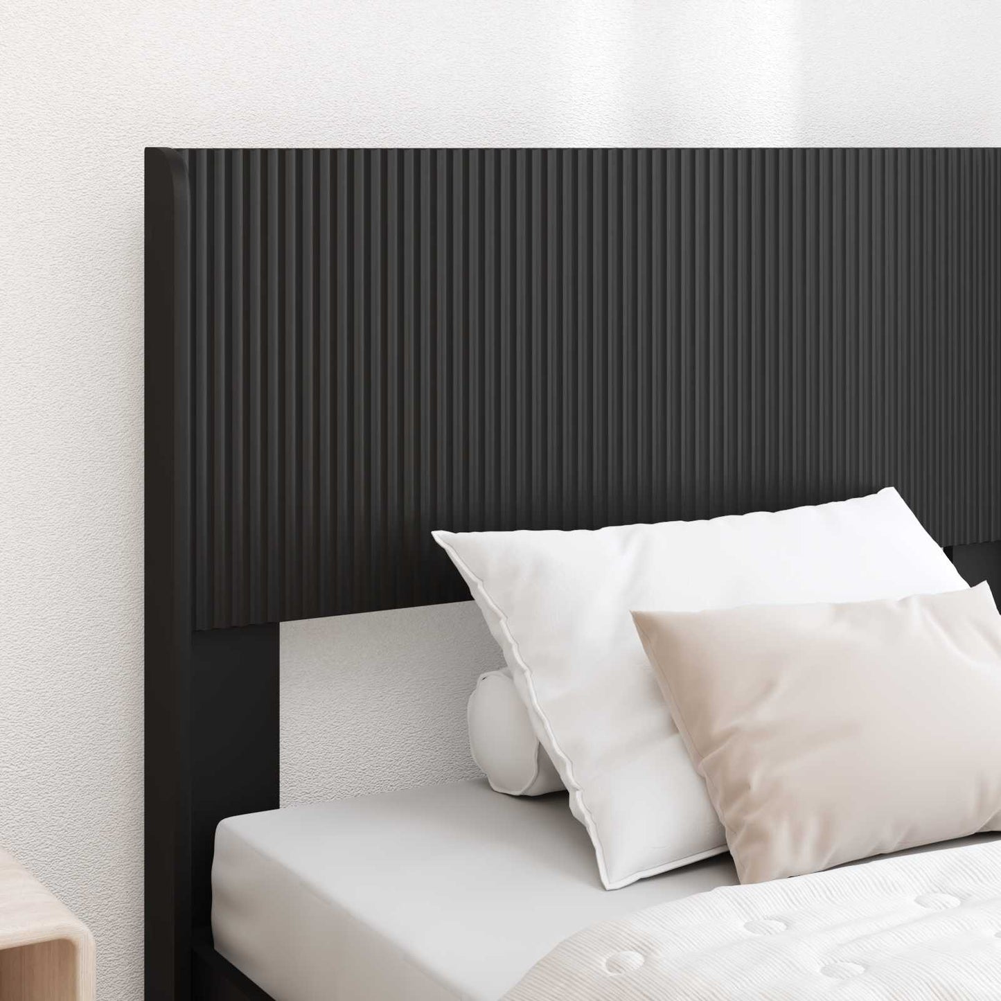 Sengramme med oppbevaring og hodegavl Svart 75 x 190 cm