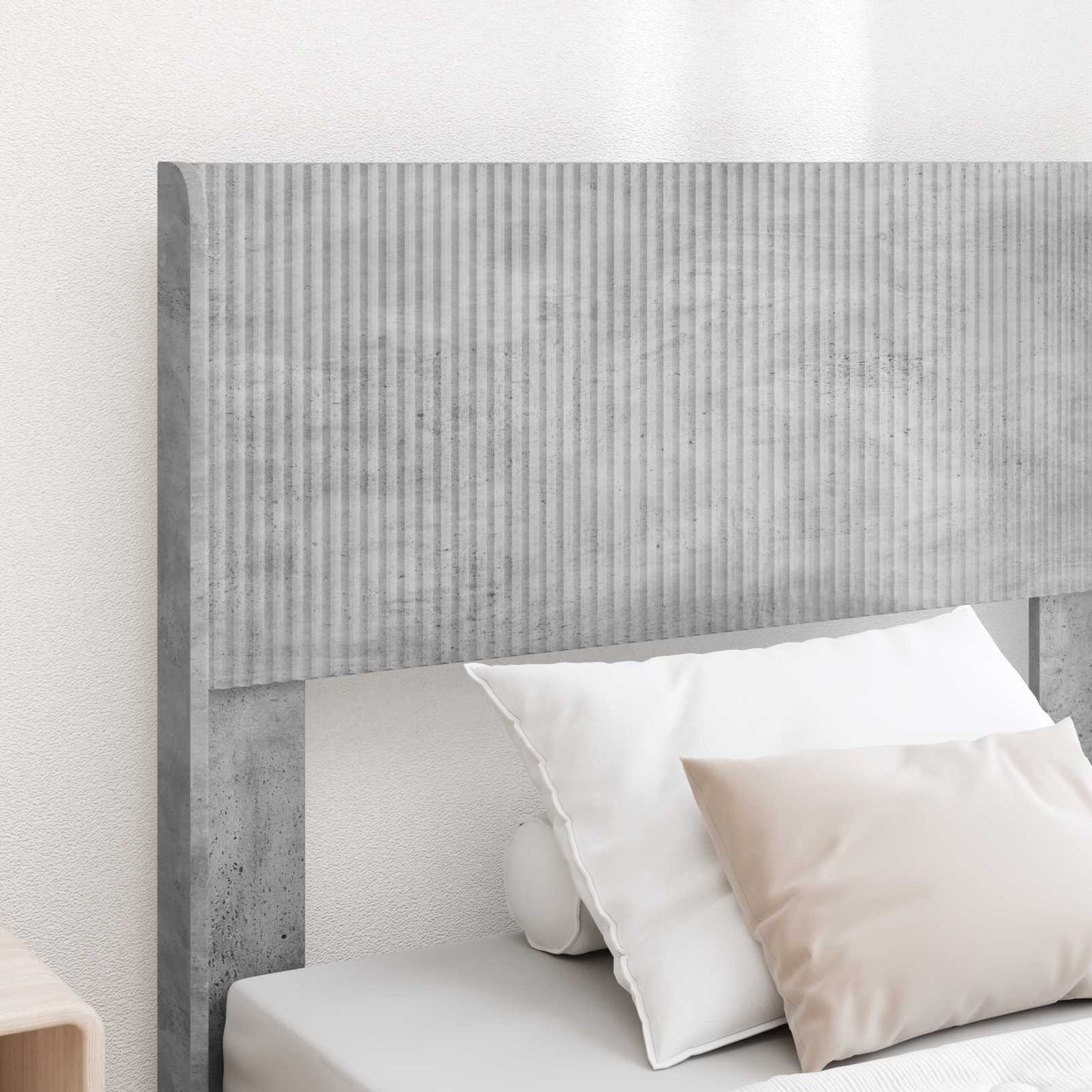 Sengramme med oppbevaring og hodegavl Betonggrå 75 x 190 cm
