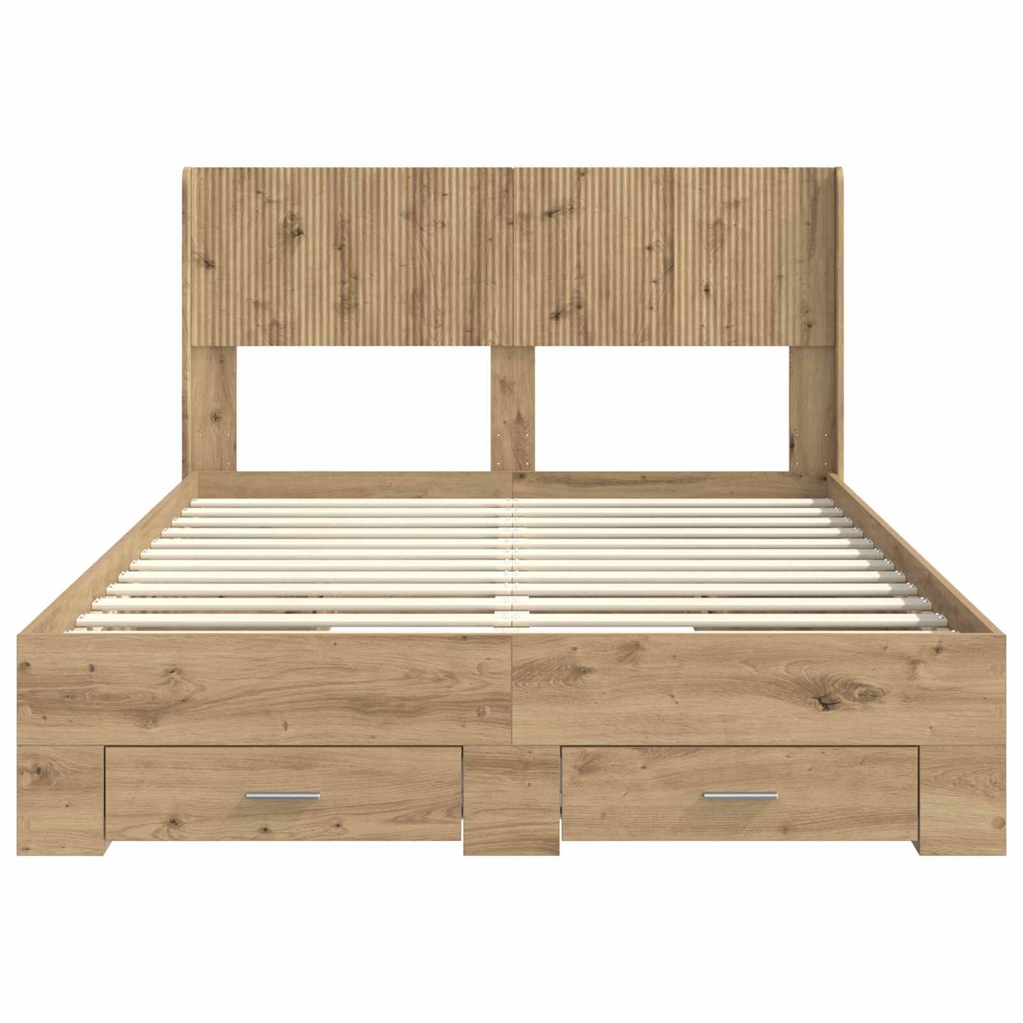 Sengramme med oppbevaring og hodegavl Artisan eik 120 x 190 cm