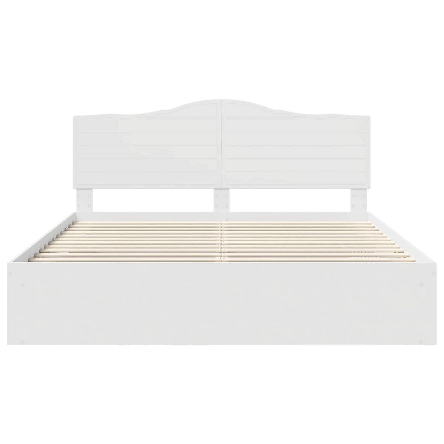 Sengestamme med hodegjerde Hvit 180 x 200 cm Massiv furu