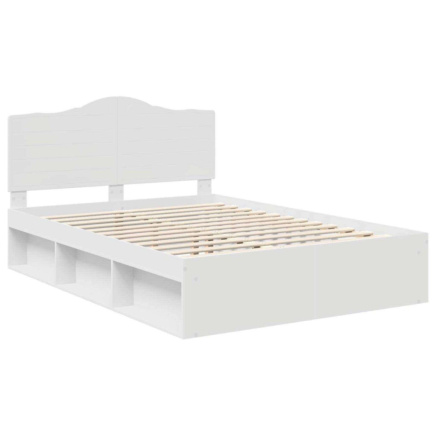 Sengestamme med hodegjerde Hvit 150 x 200 cm Massiv furu