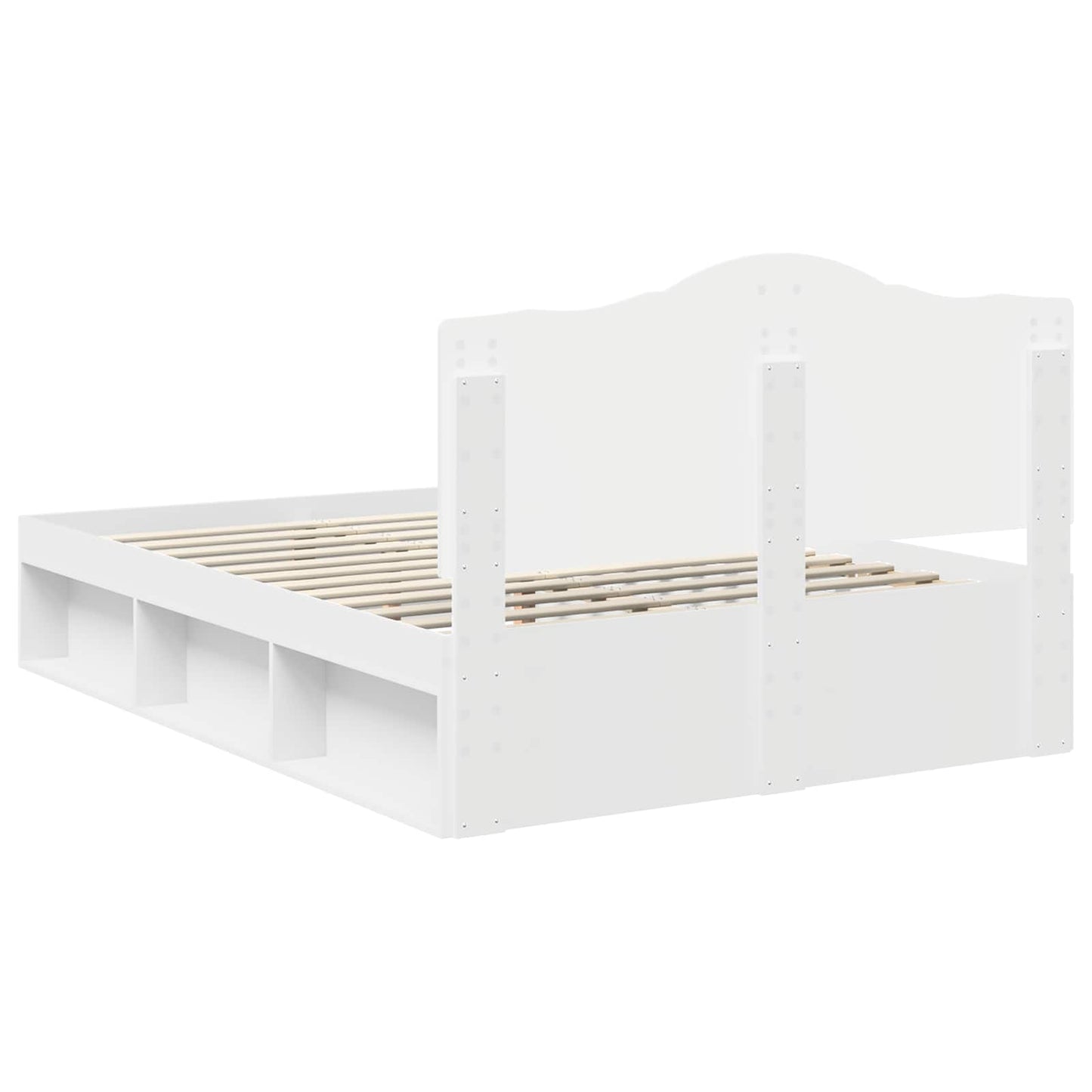Sengestamme med hodegjerde Hvit 150 x 200 cm Massiv furu