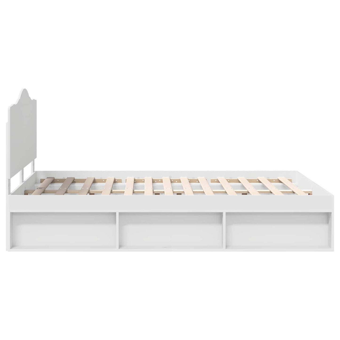 Sengestamme med hodegjerde Hvit 150 x 200 cm Massiv furu
