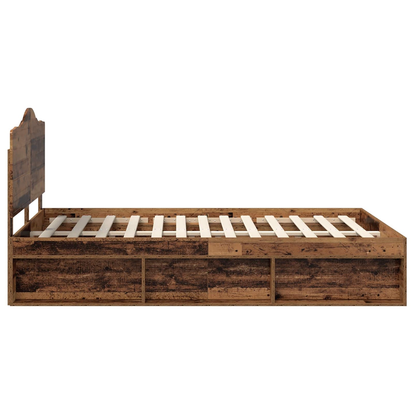 Sengestamme med hodegjerde Gammelt tre 150 x 200 cm Massiv furu