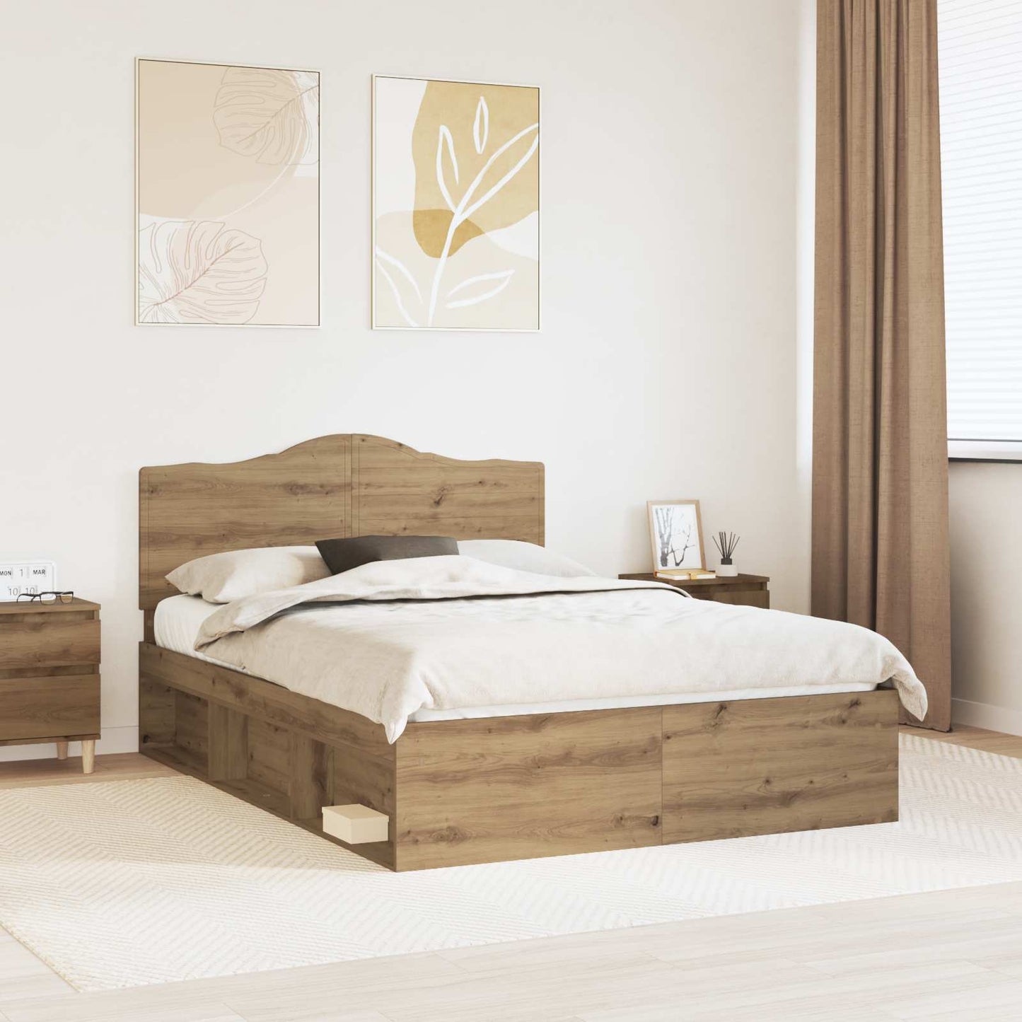 Sengestamme Kunstnerisk Eik 150 x 200 cm Massiv furu