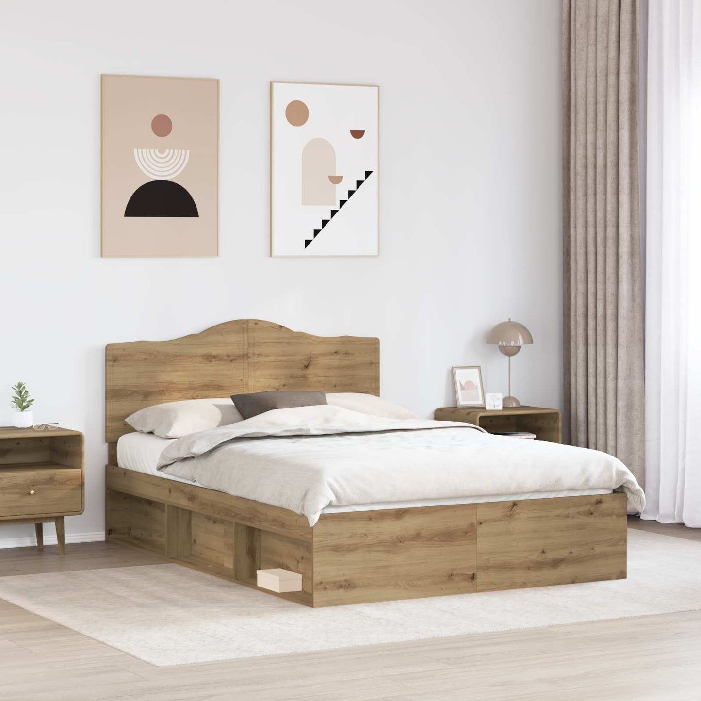 Sengestamme Kunstnerisk Eik 150 x 200 cm Massiv furu