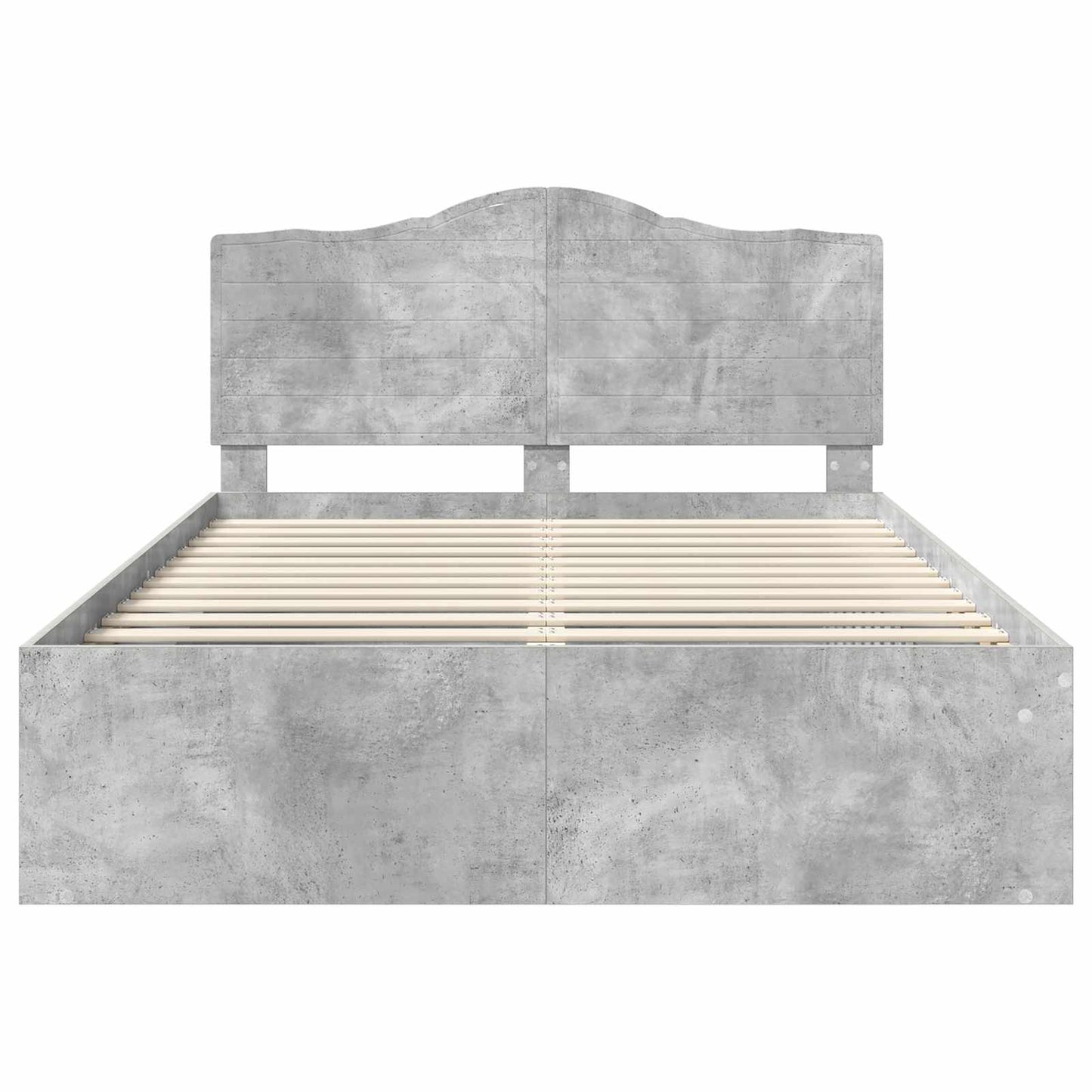 Sengestamme med hodegjerde Betong 140 x 190 cm Massiv furu