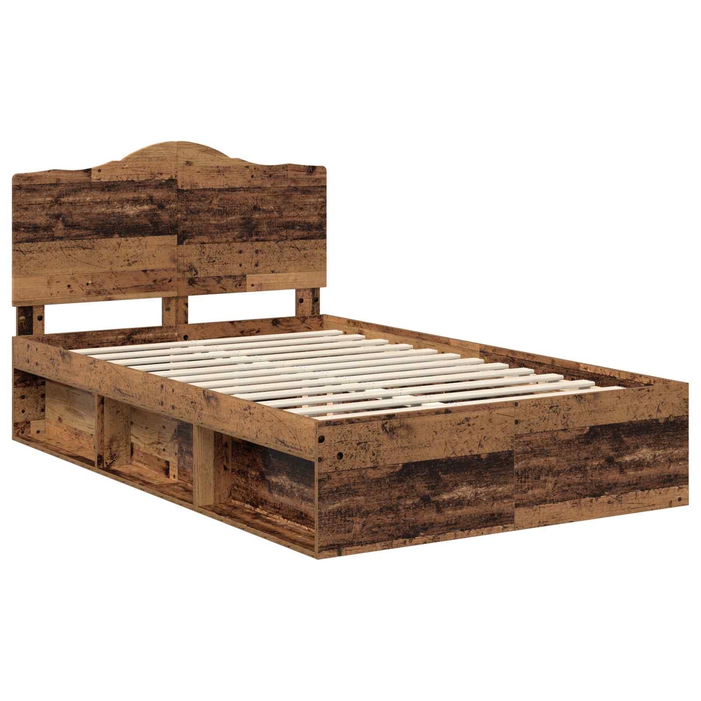 Sengestamme med hodegjerde Gammelt tre 135 x 190 cm Massiv furu