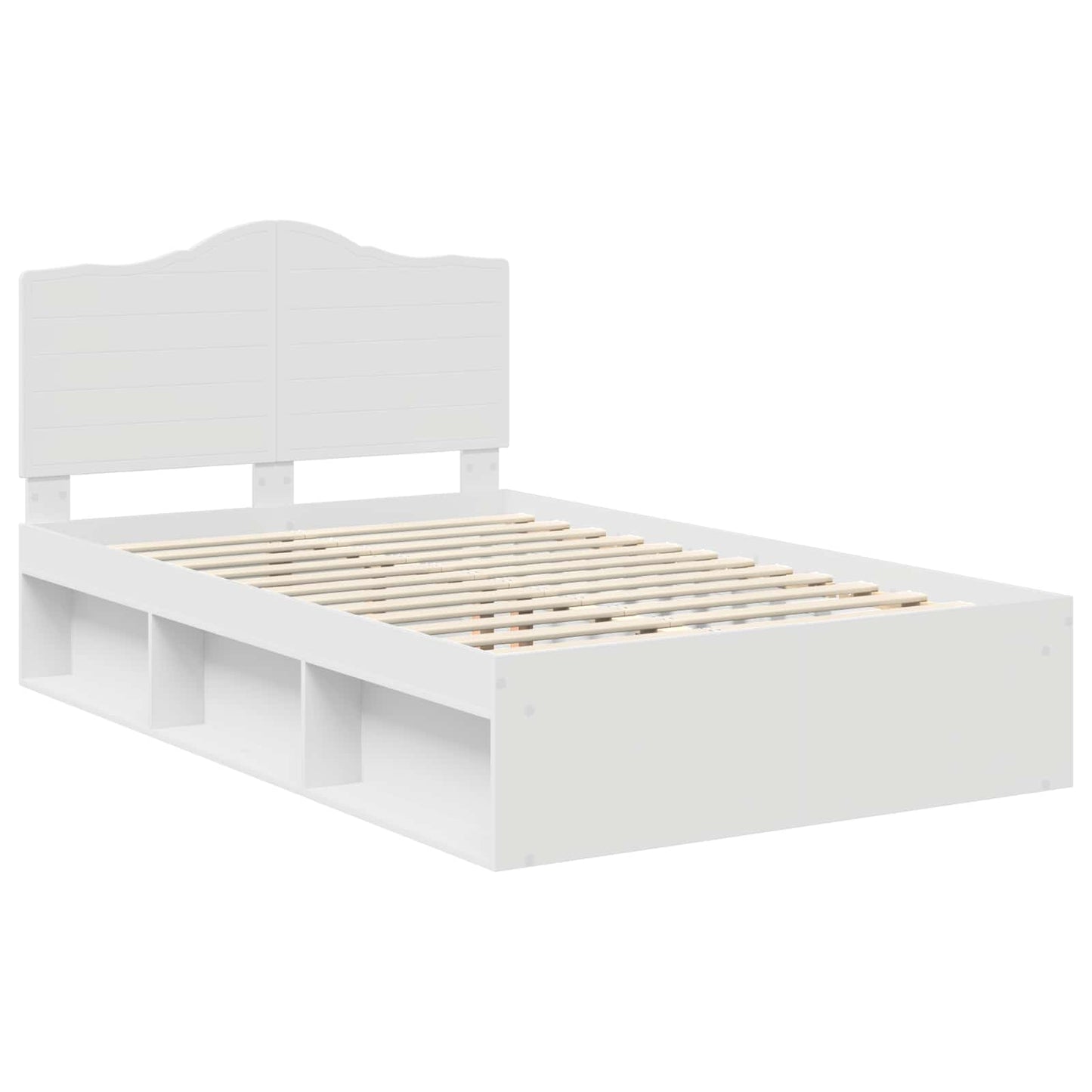 Sengestamme med hodegjerde Hvit 120 x 200 cm Massiv furu