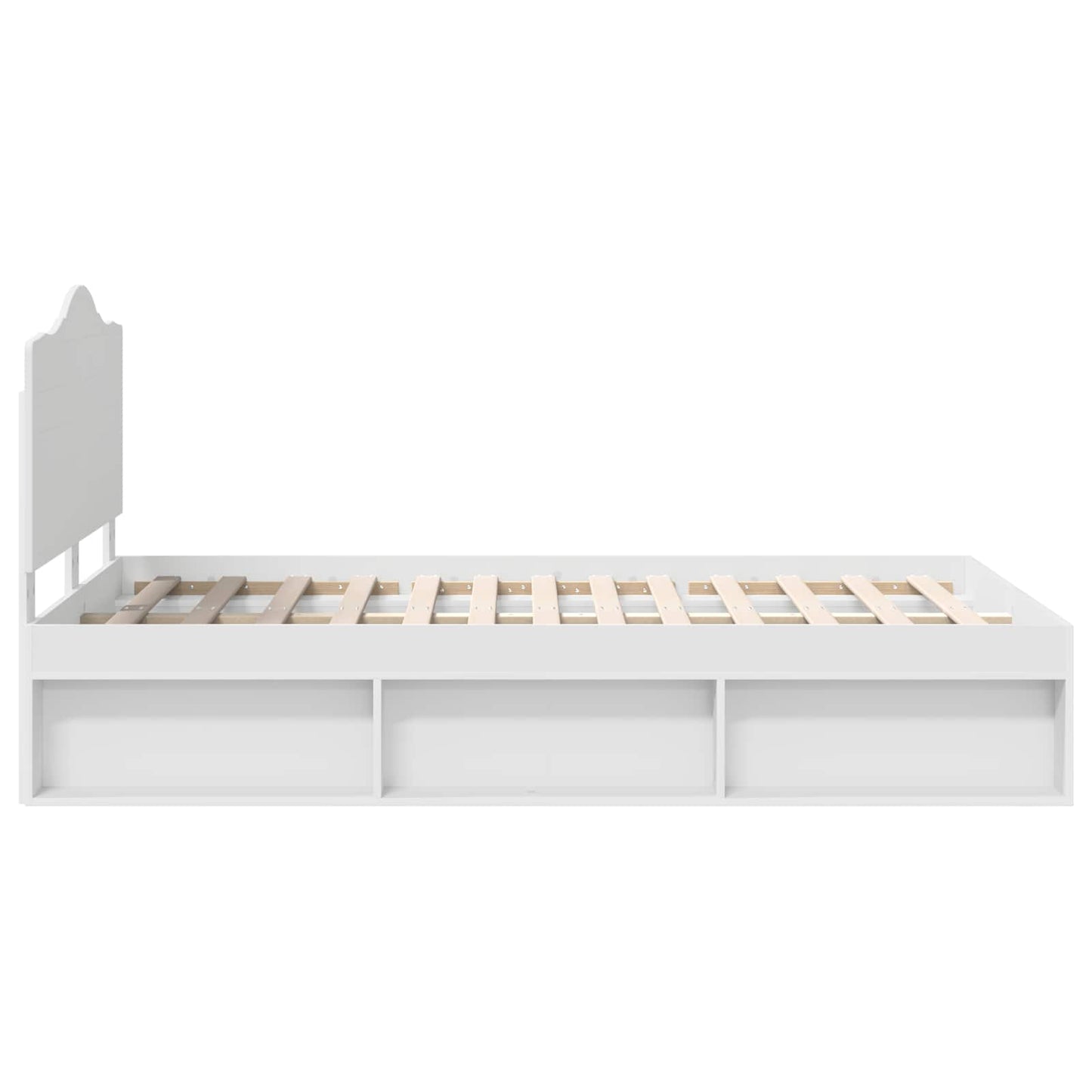 Sengestamme med hodegjerde Hvit 120 x 200 cm Massiv furu