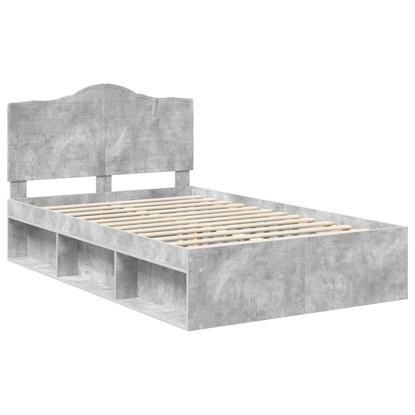 Sengestamme med hodegjerde Betong 120 x 200 cm Massiv furu