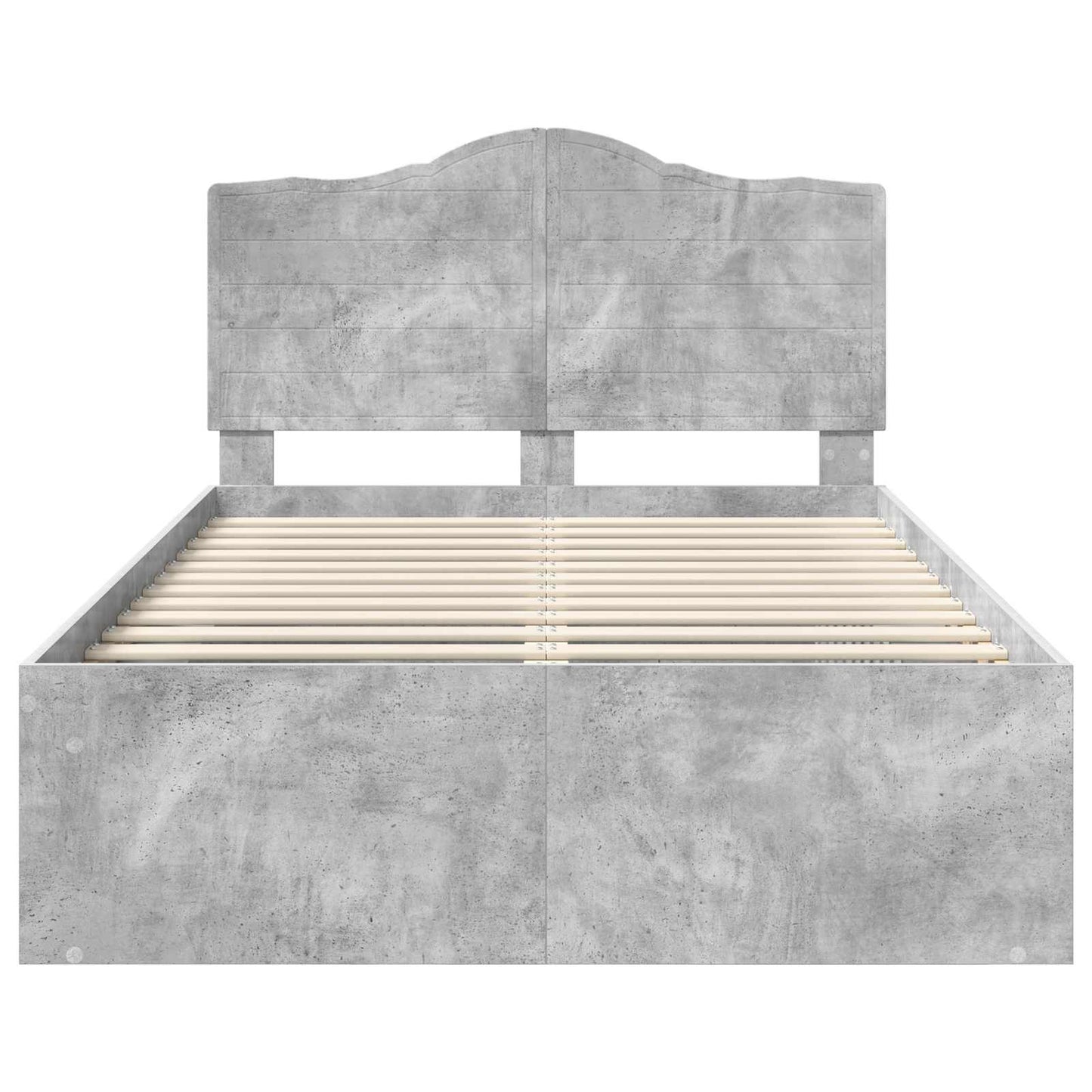 Sengestamme med hodegjerde Betong 120 x 190 cm Massiv furu
