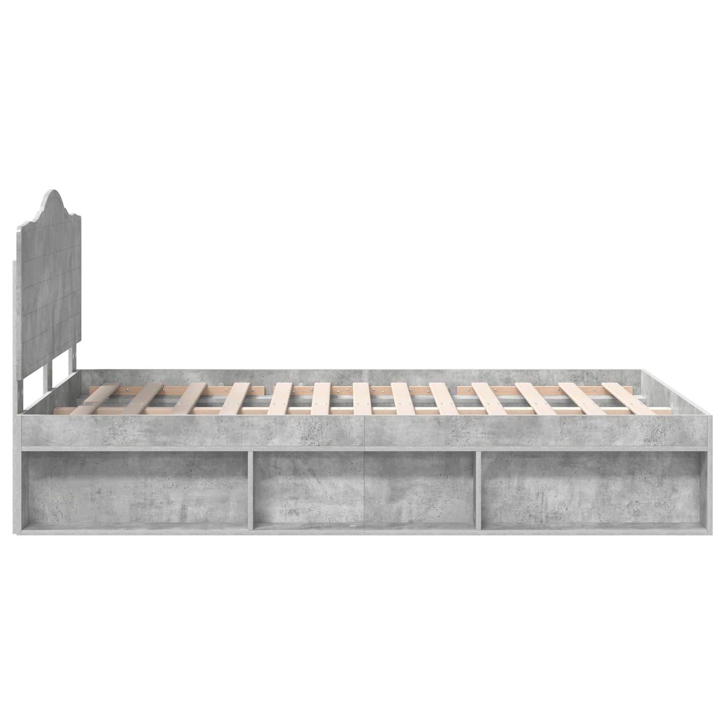 Sengestamme med hodegjerde Betong 120 x 190 cm Massiv furu