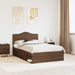 Sengestamme med hodegjerde Brun Eik 120 x 190 cm Massiv furu