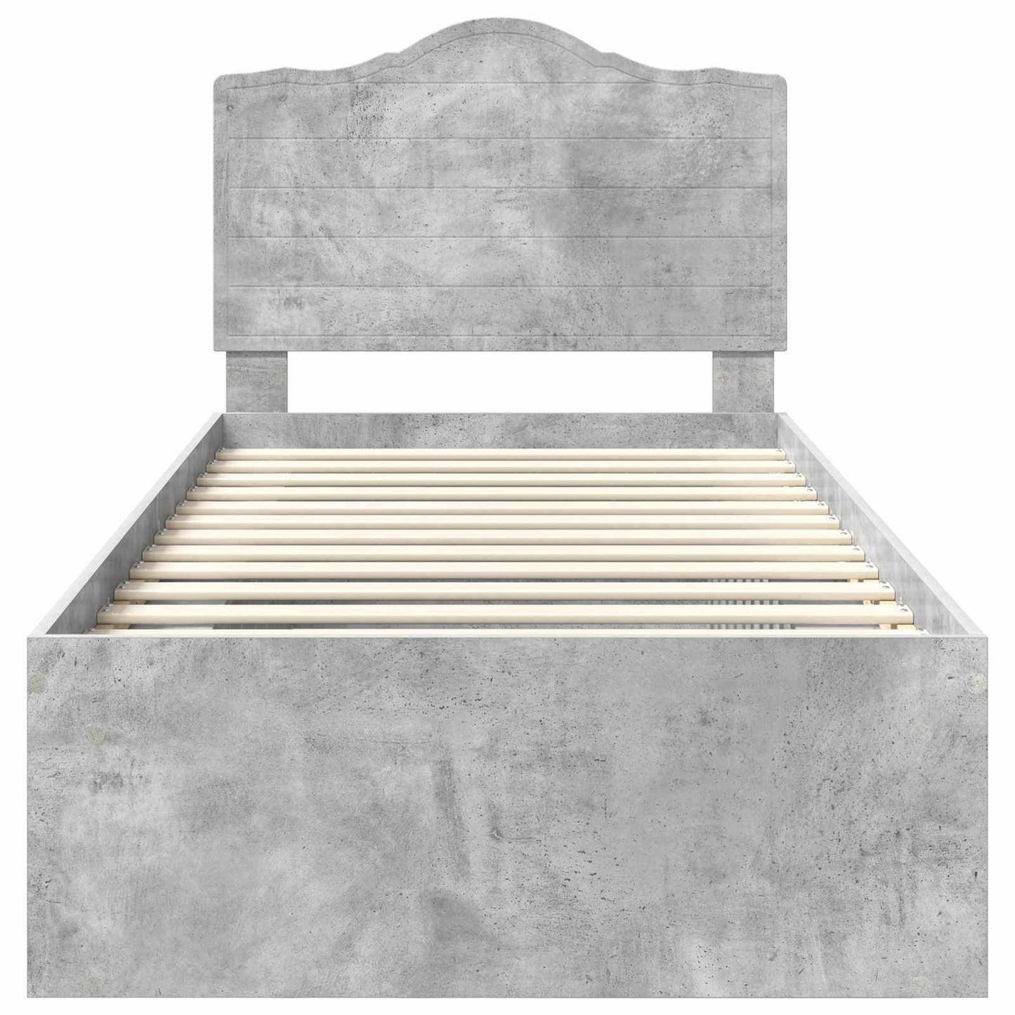 Sengestamme med hodegjerde Betonggrå 100 x 200 cm Massiv furu