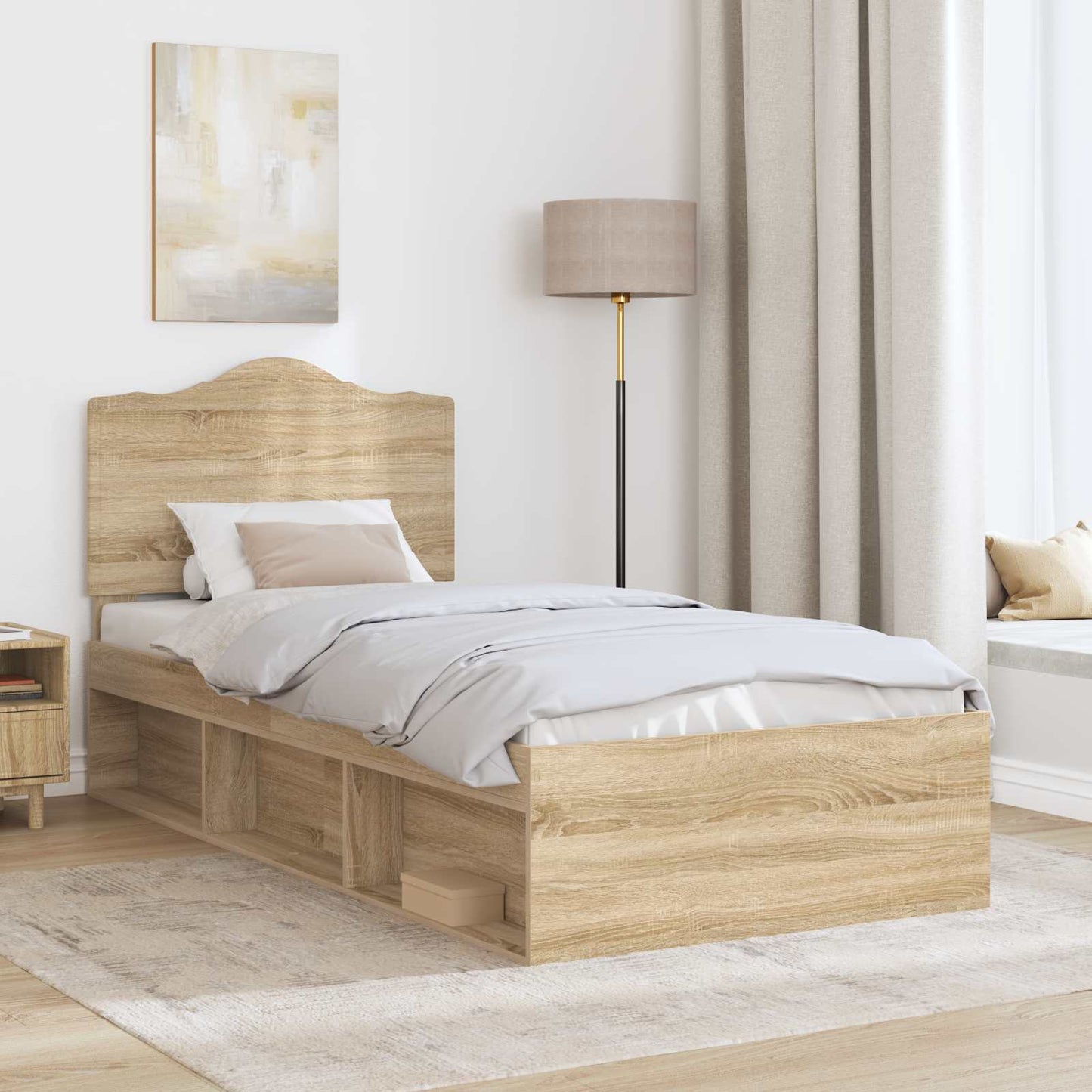 Sengestamme med hodegjerde Sonoma 90 x 190 cm Massiv furu