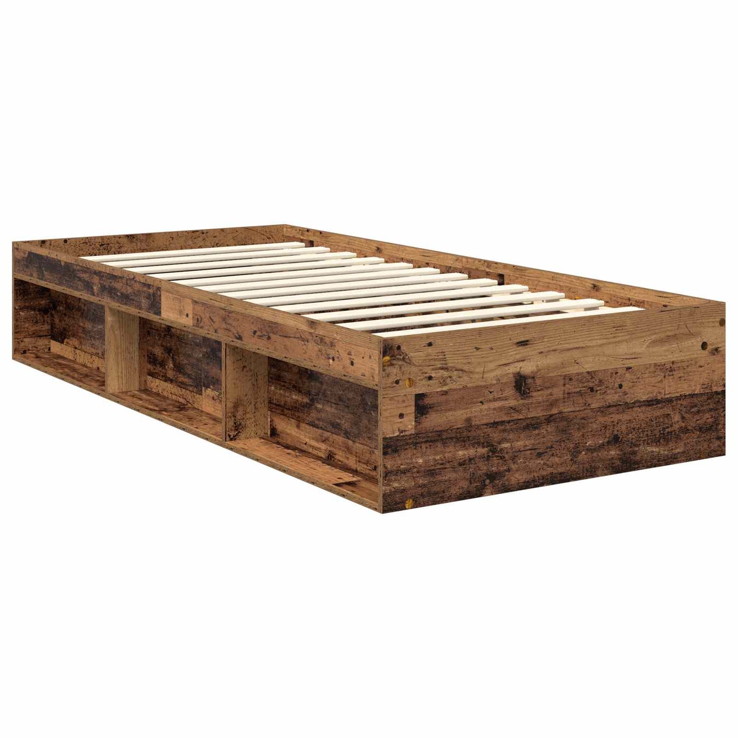 Sengestamme med hodegjerde Gammelt tre 90 x 190 cm Massiv furu