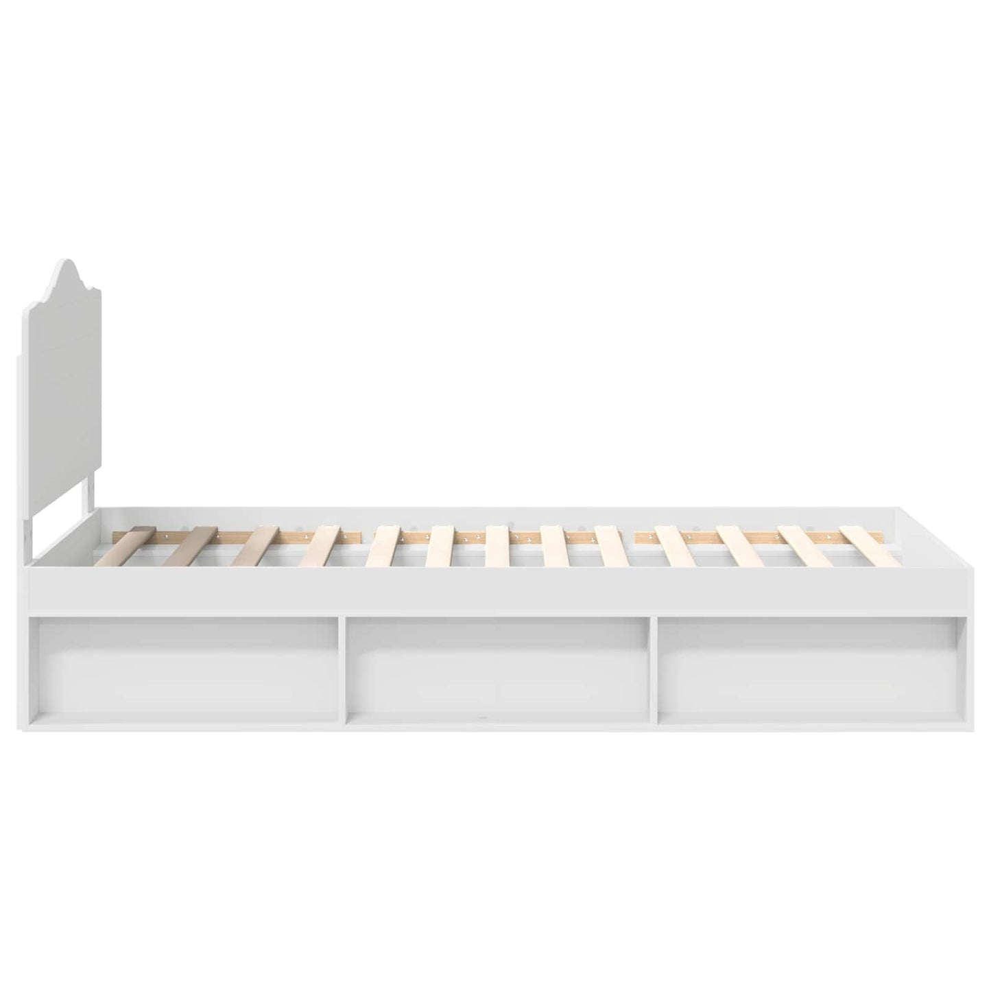Sengestamme med hodegjerde Hvit 75 x 190 cm Massiv furu