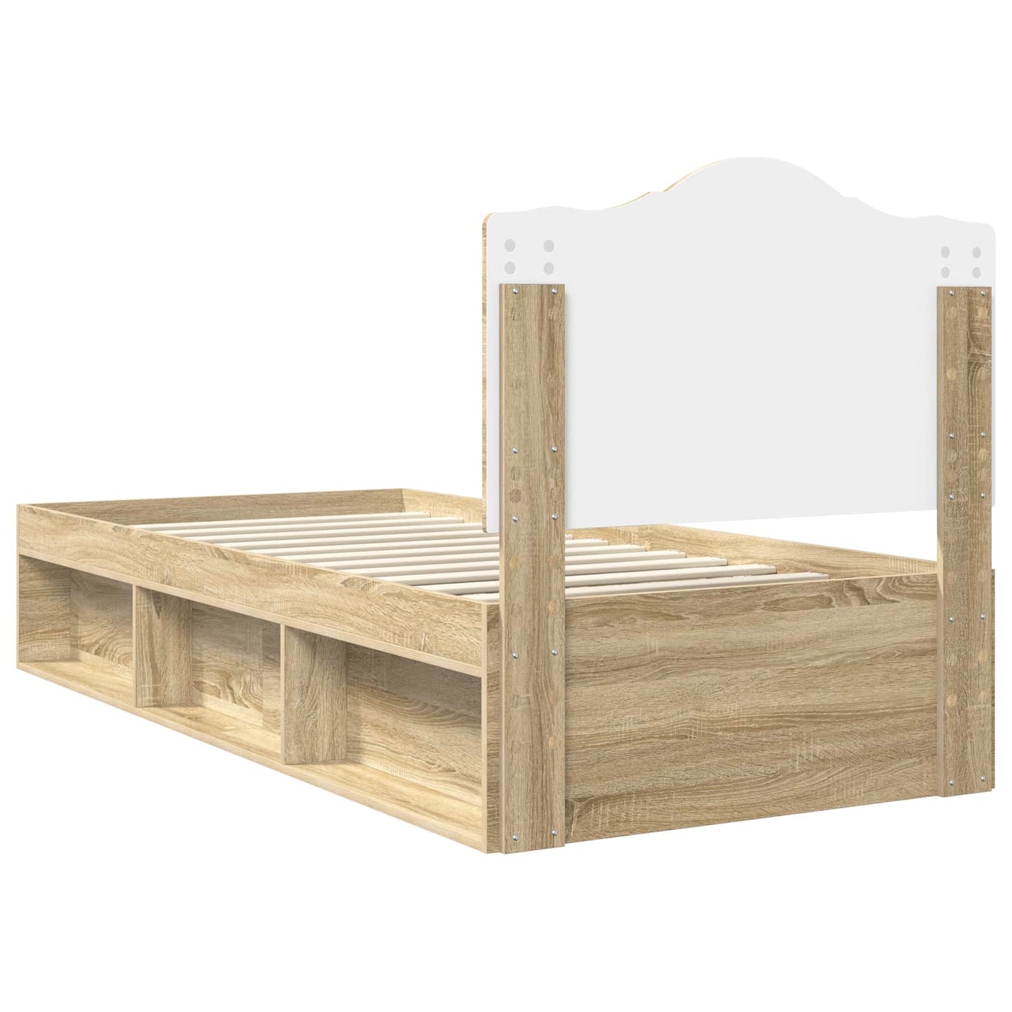 Sengestamme med hodegjerde Sonoma eik 75 x 190 cm Massiv furu