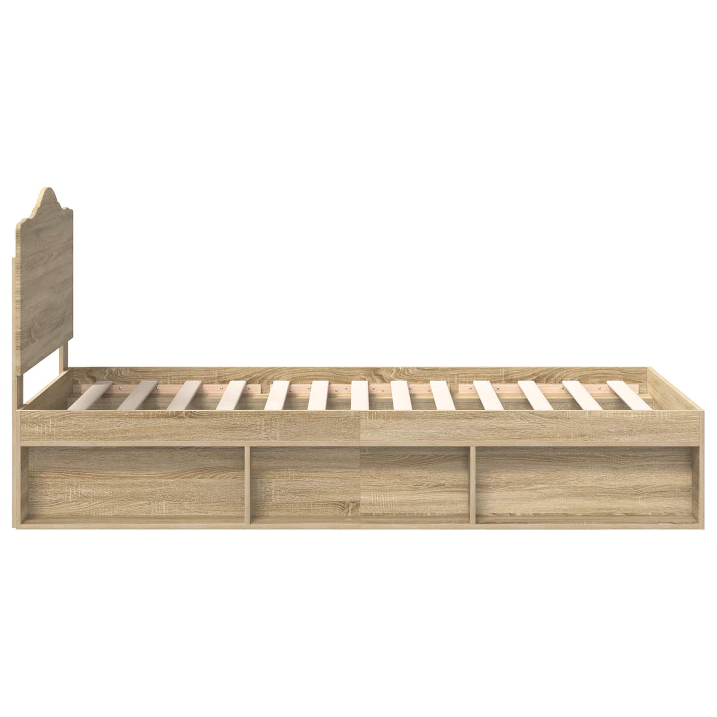 Sengestamme med hodegjerde Sonoma eik 75 x 190 cm Massiv furu